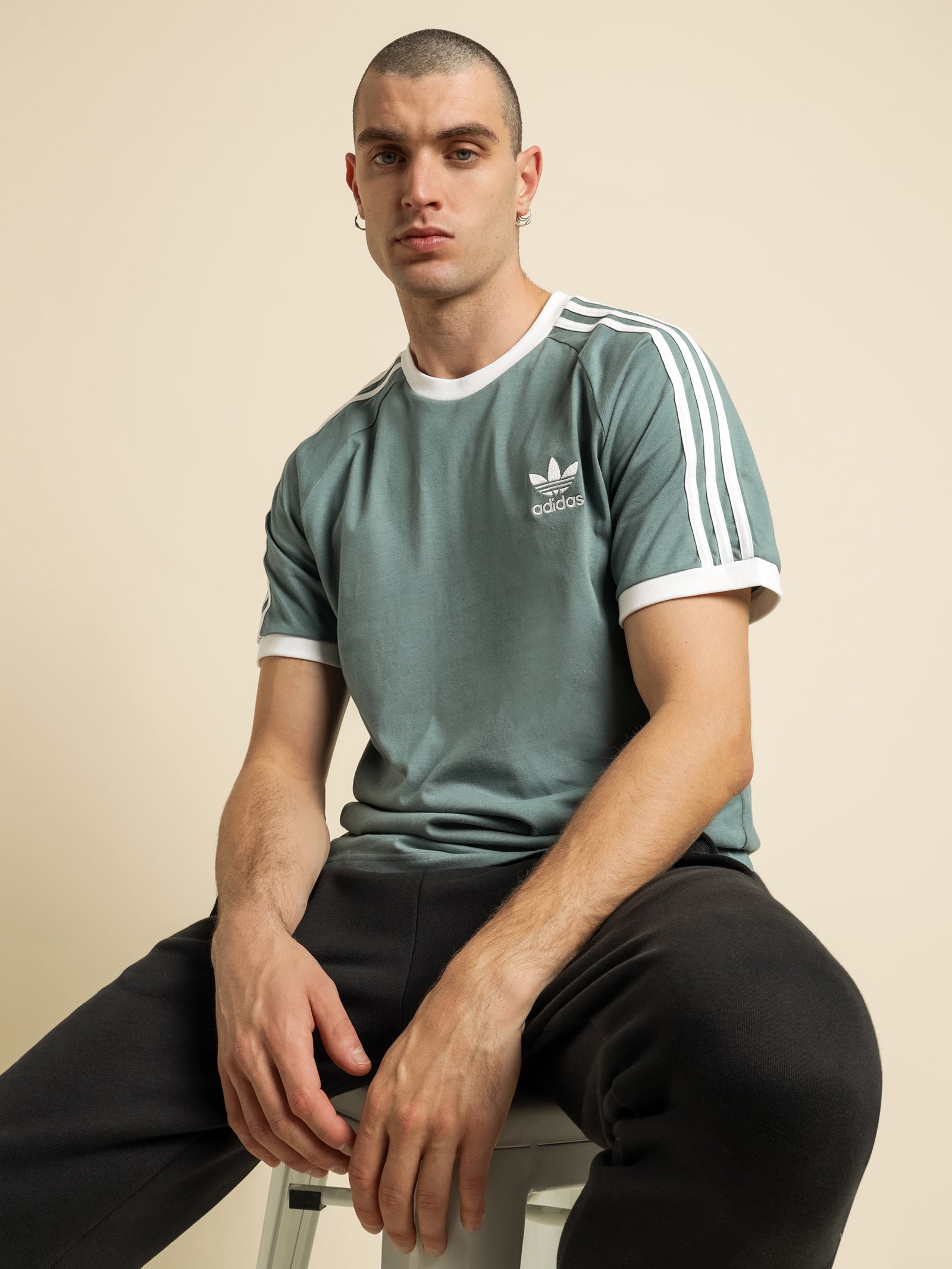 Adicolour Classics 3 Stripes T-Shirt in Hazy Emerald