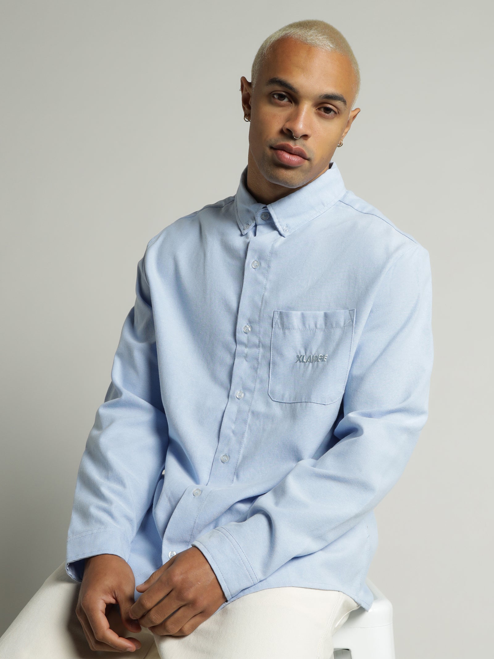 91 Oxford Long Sleeve Shirt in Blue