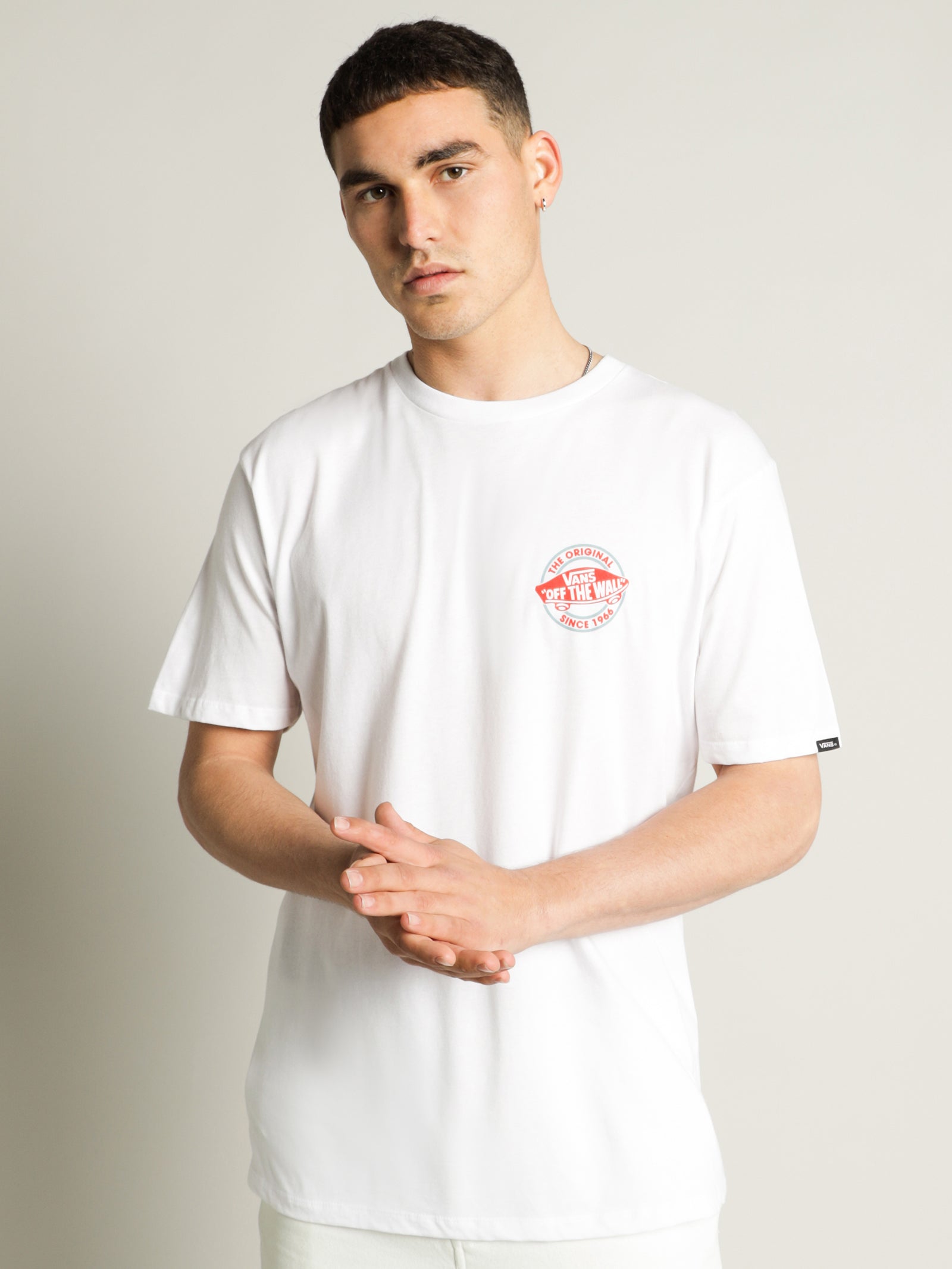 Authentic Off The Wall T-Shirt in White & Red