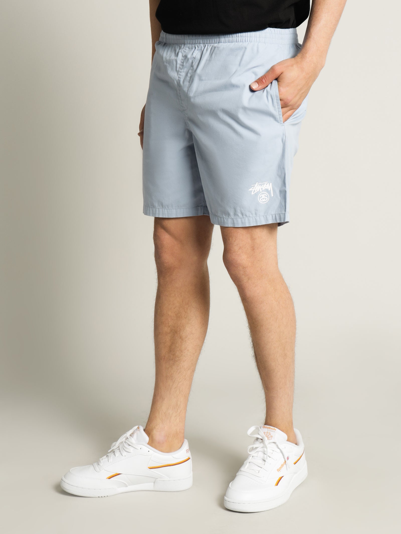 Basic Stock Shorts in Powder Blue