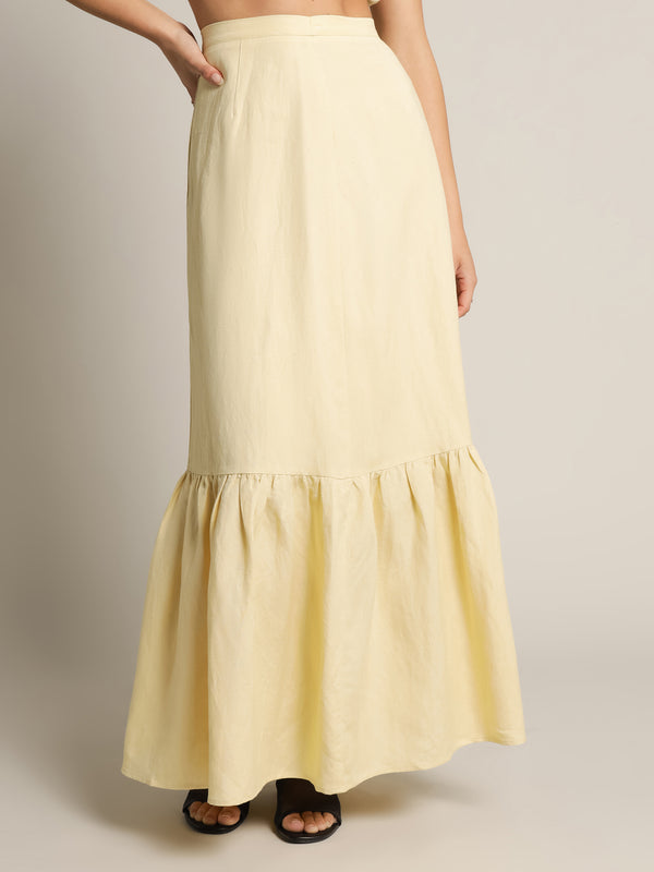 Lucia Maxi Skirt in Limone - Glue Store