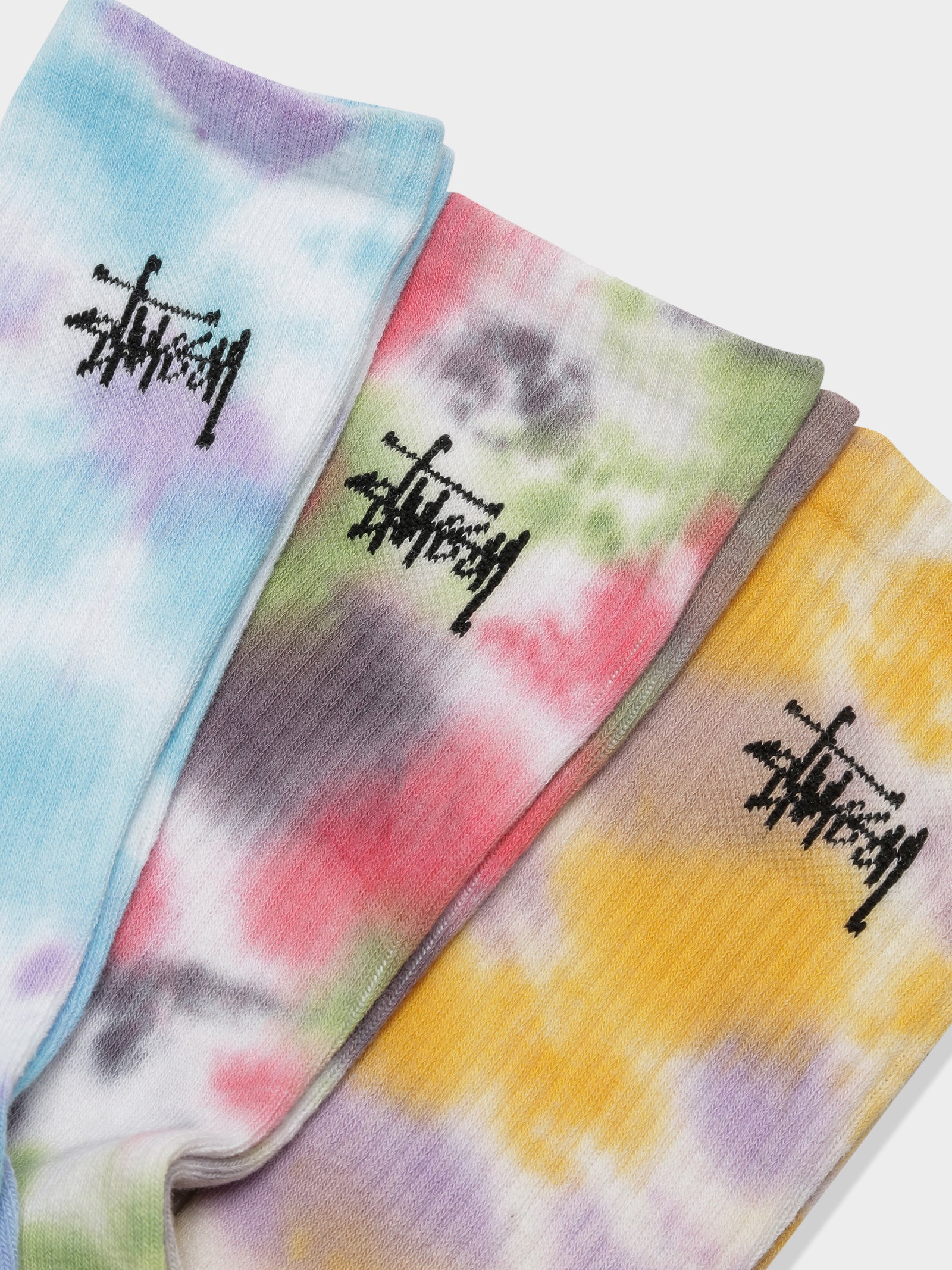 3 Pairs of Men's Tie Dye Socks in Multi