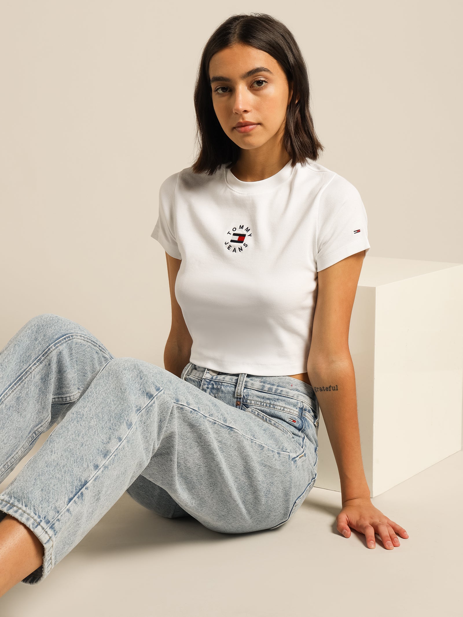 Baby Crop T-Shirt in White