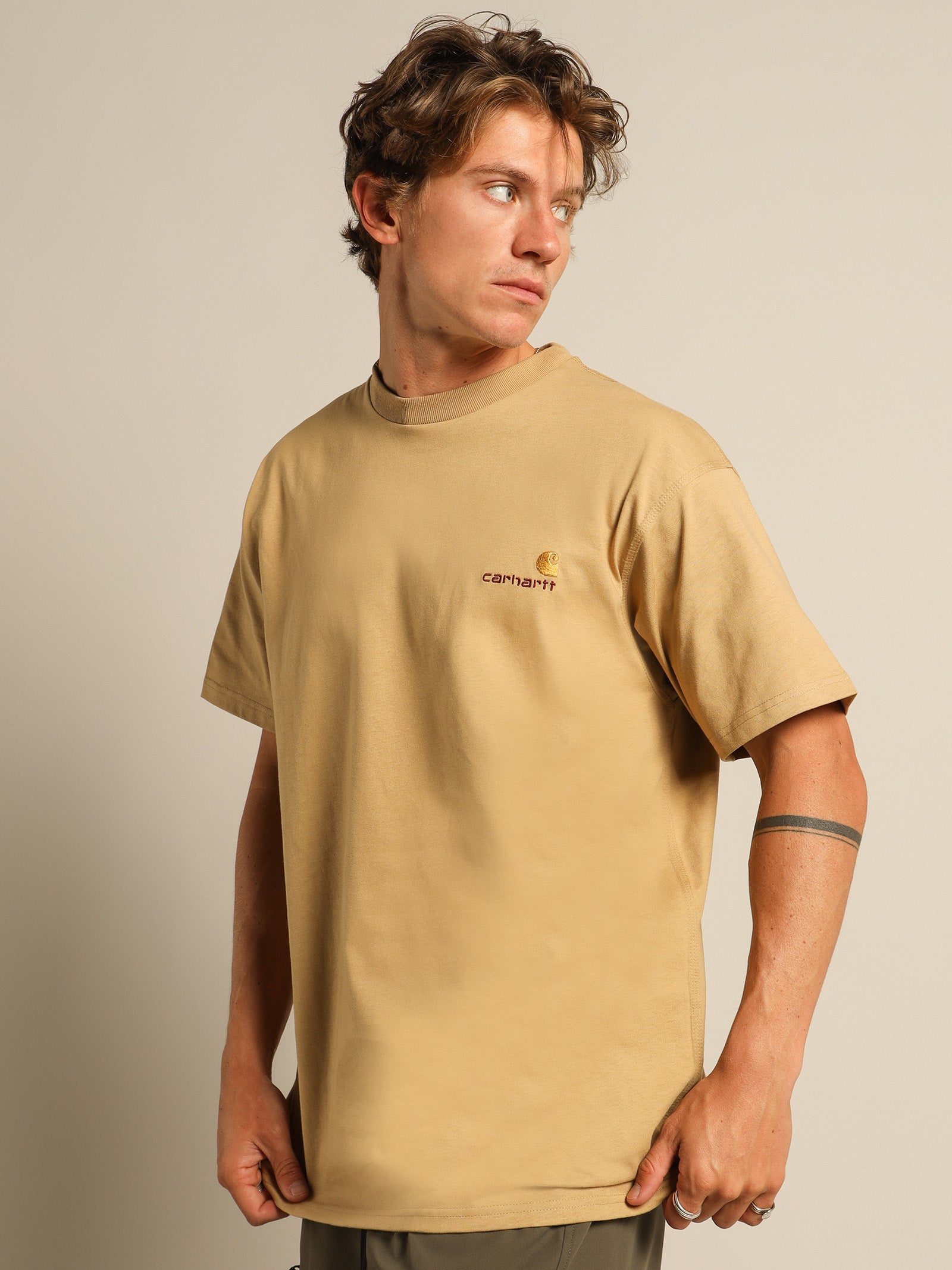 American Script T-Shirt in Beige