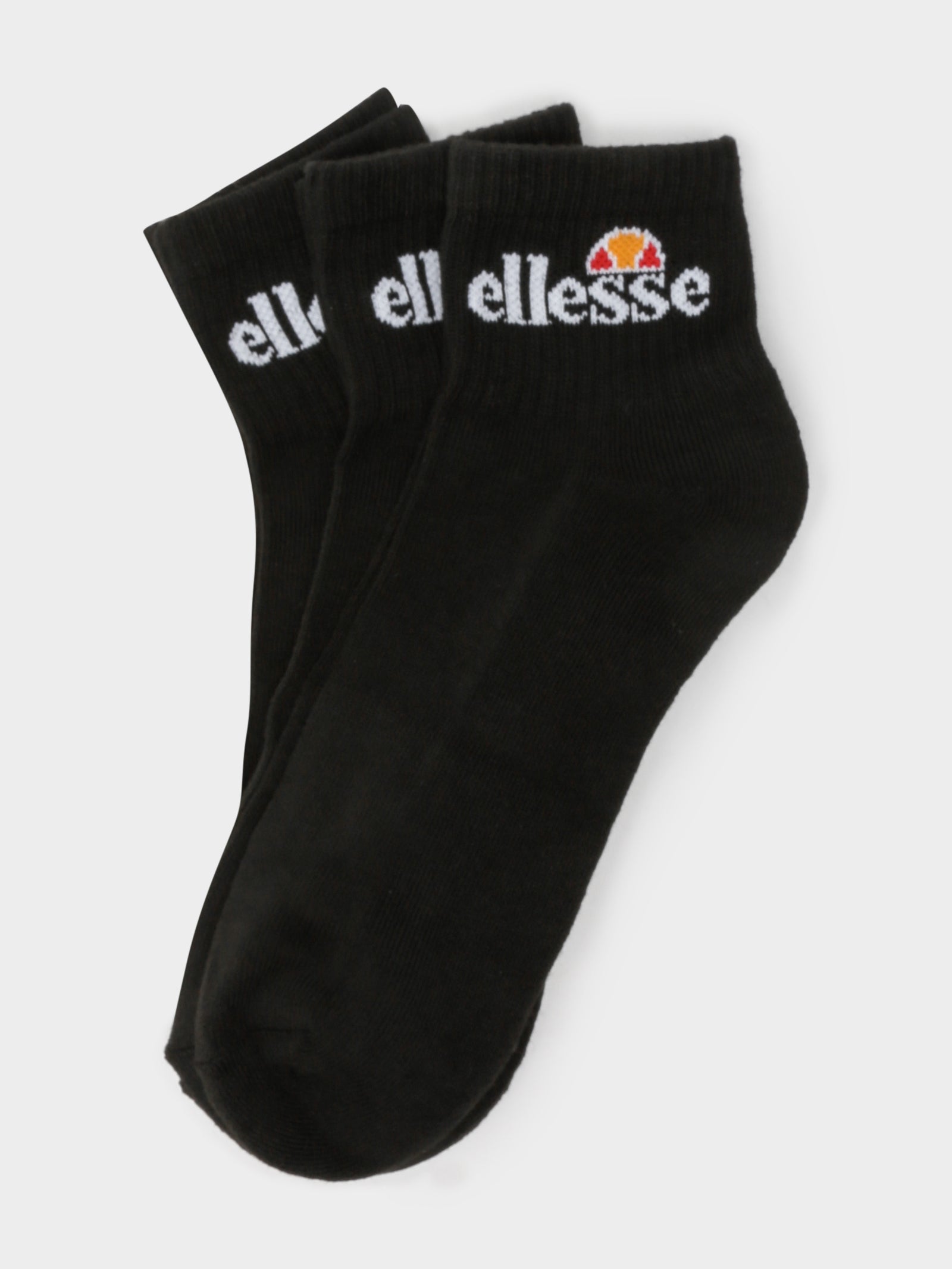 3 Pairs of Rallo Ankle Socks in Black