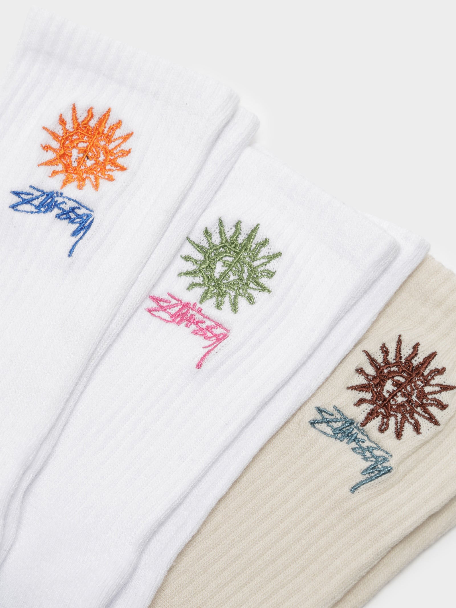 3 Pairs of Love & Peace Crew Socks in Multi