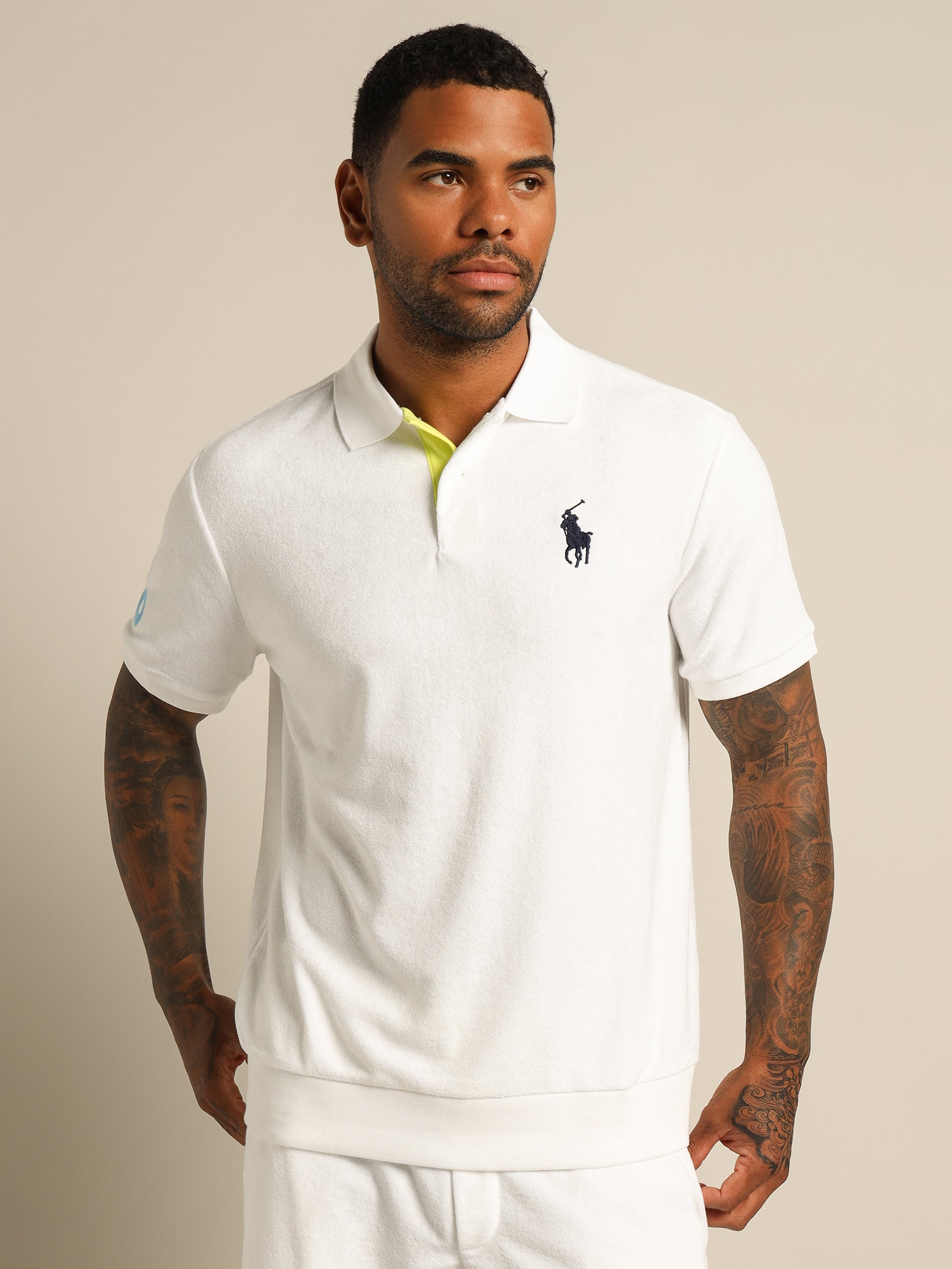 Australian Open Terry Knit Polo Shirt in White