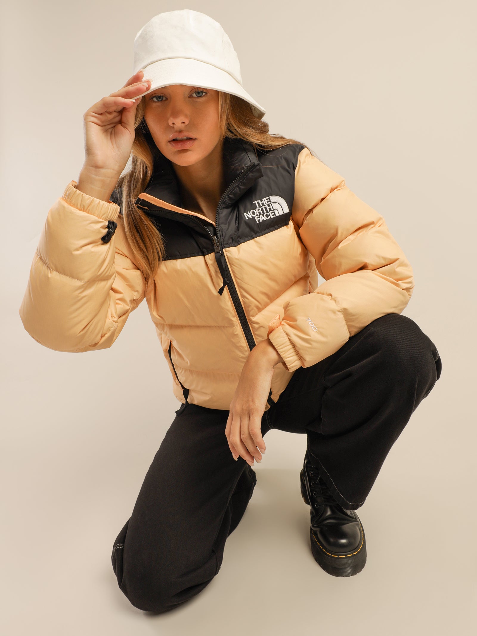 1996 Retro Nuptse Jacket in Apricot Ice