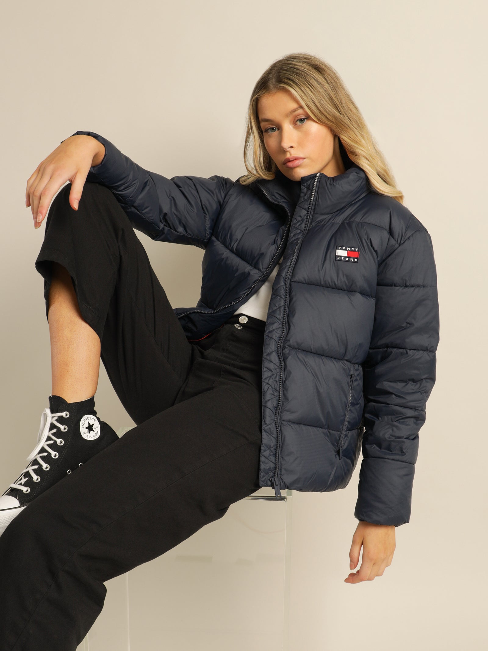 tommy recycled nylon puffer jacket