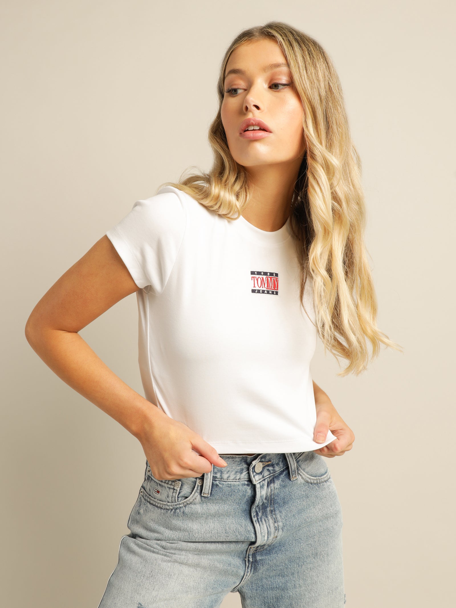 Baby Crop Timeless T-Shirt in White