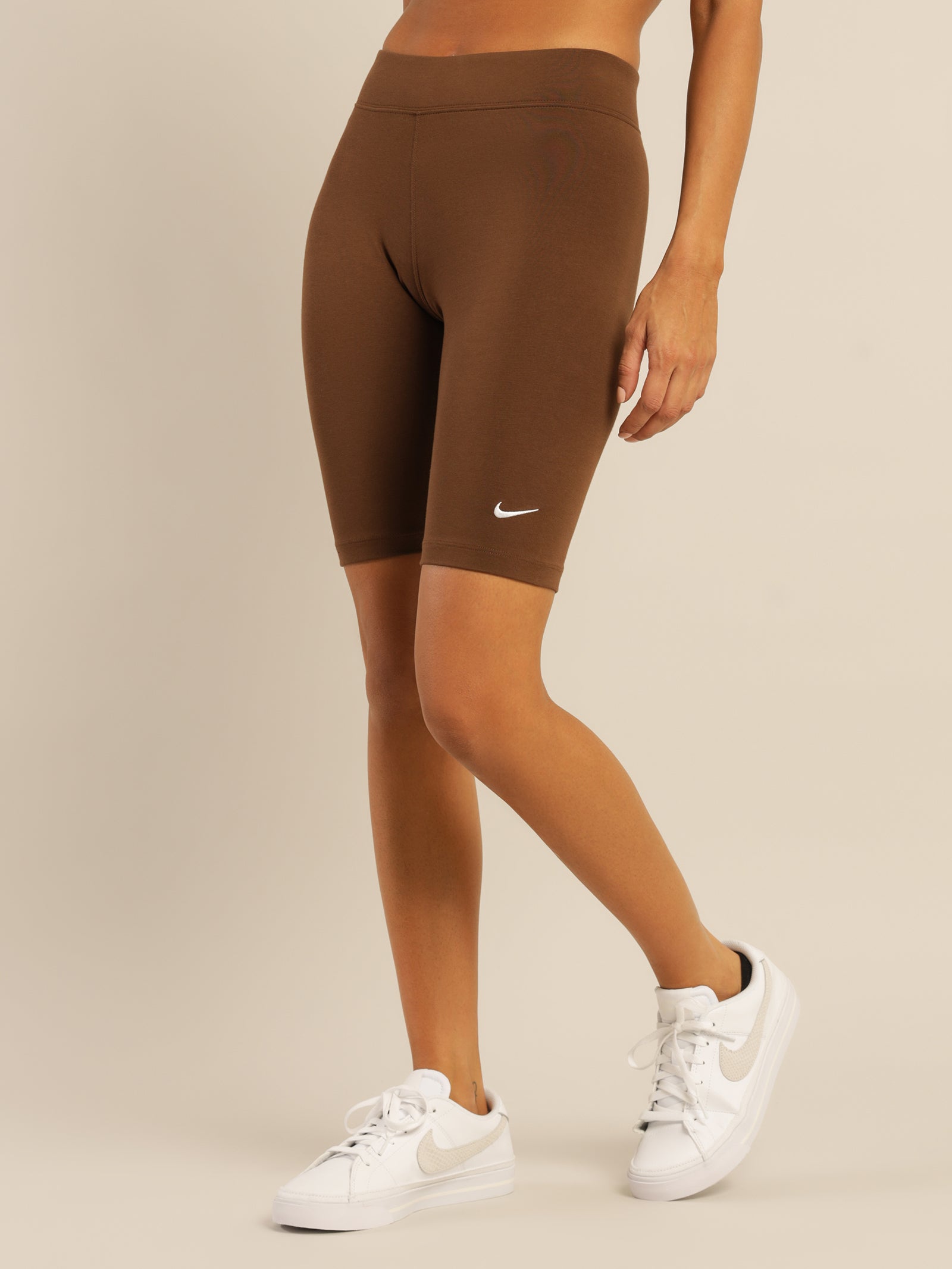 nike brown biker shorts