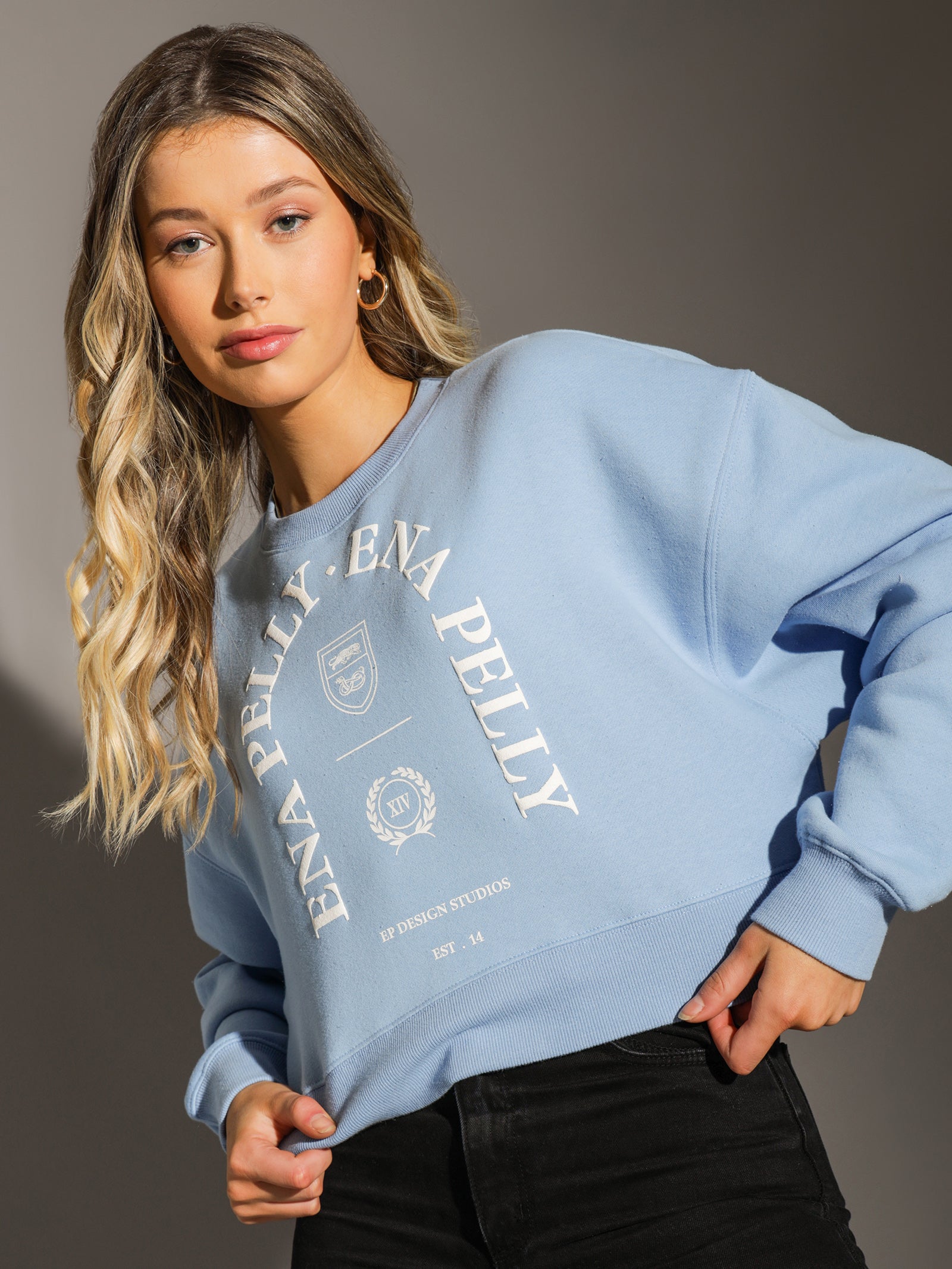 Arched Logo Sweater in Cornflower