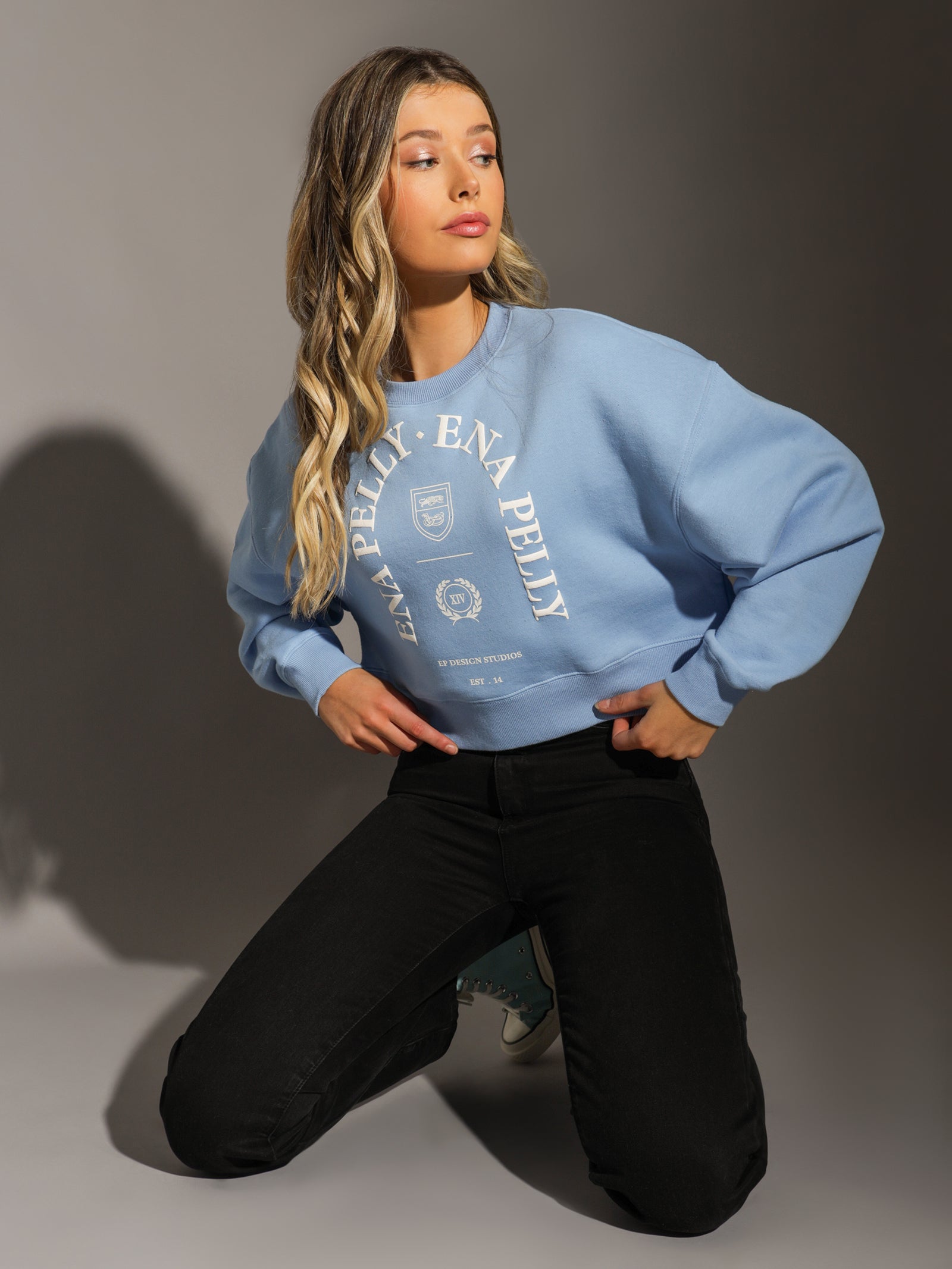 Arched Logo Sweater in Cornflower