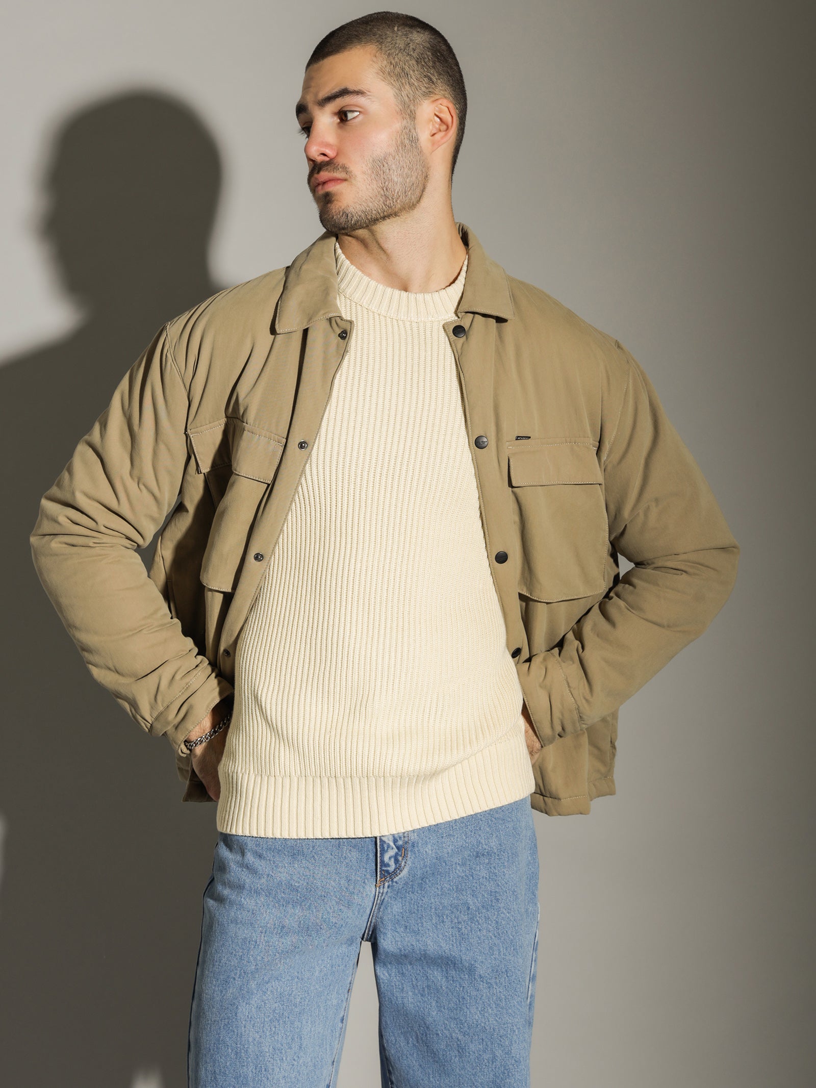 All Terrain Shirt jacket in Stone