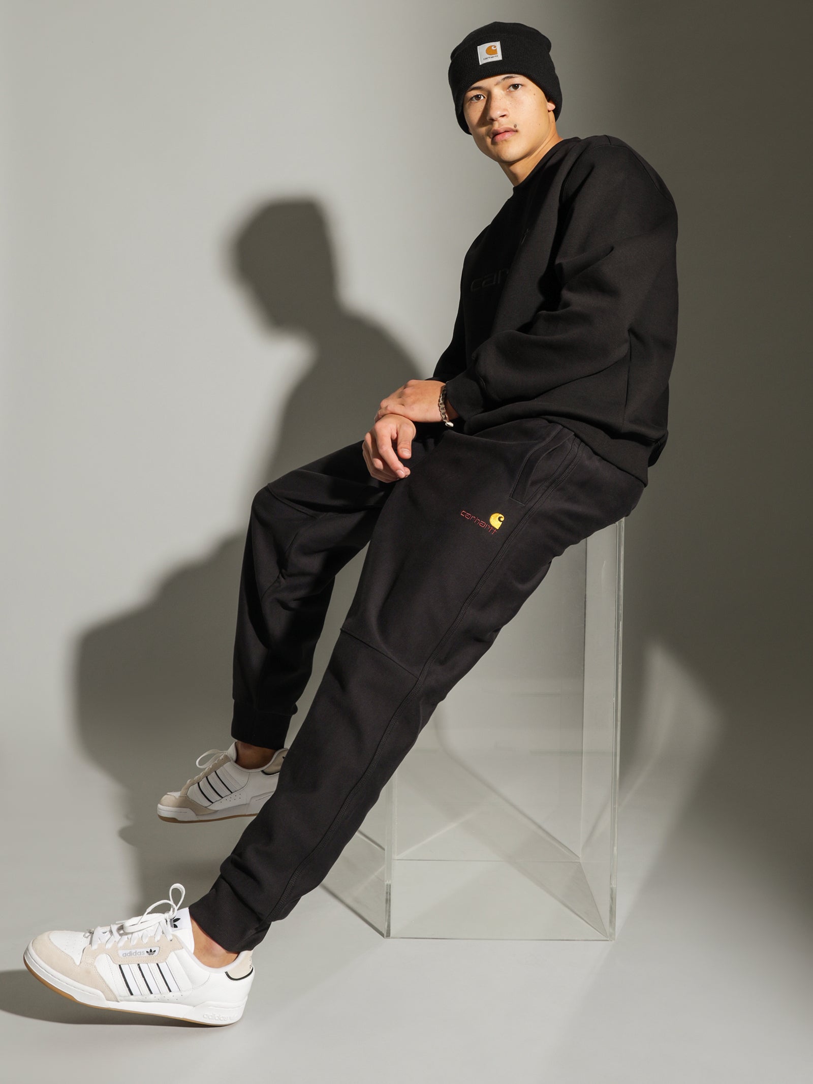 American Script Jogging Pants in Black