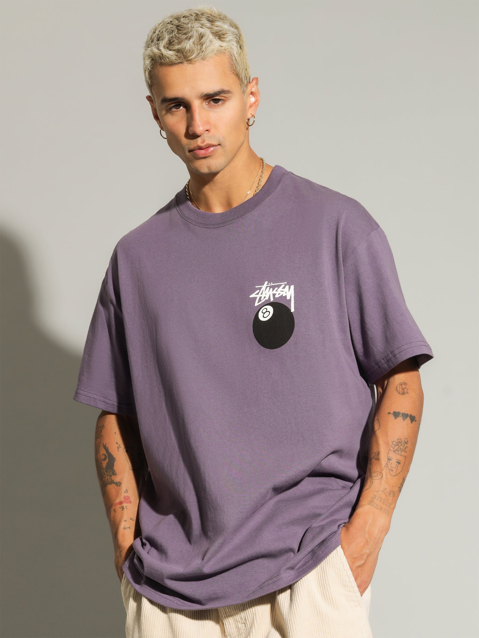 8 Ball Heavyweight T-Shirt in Vintage Grape