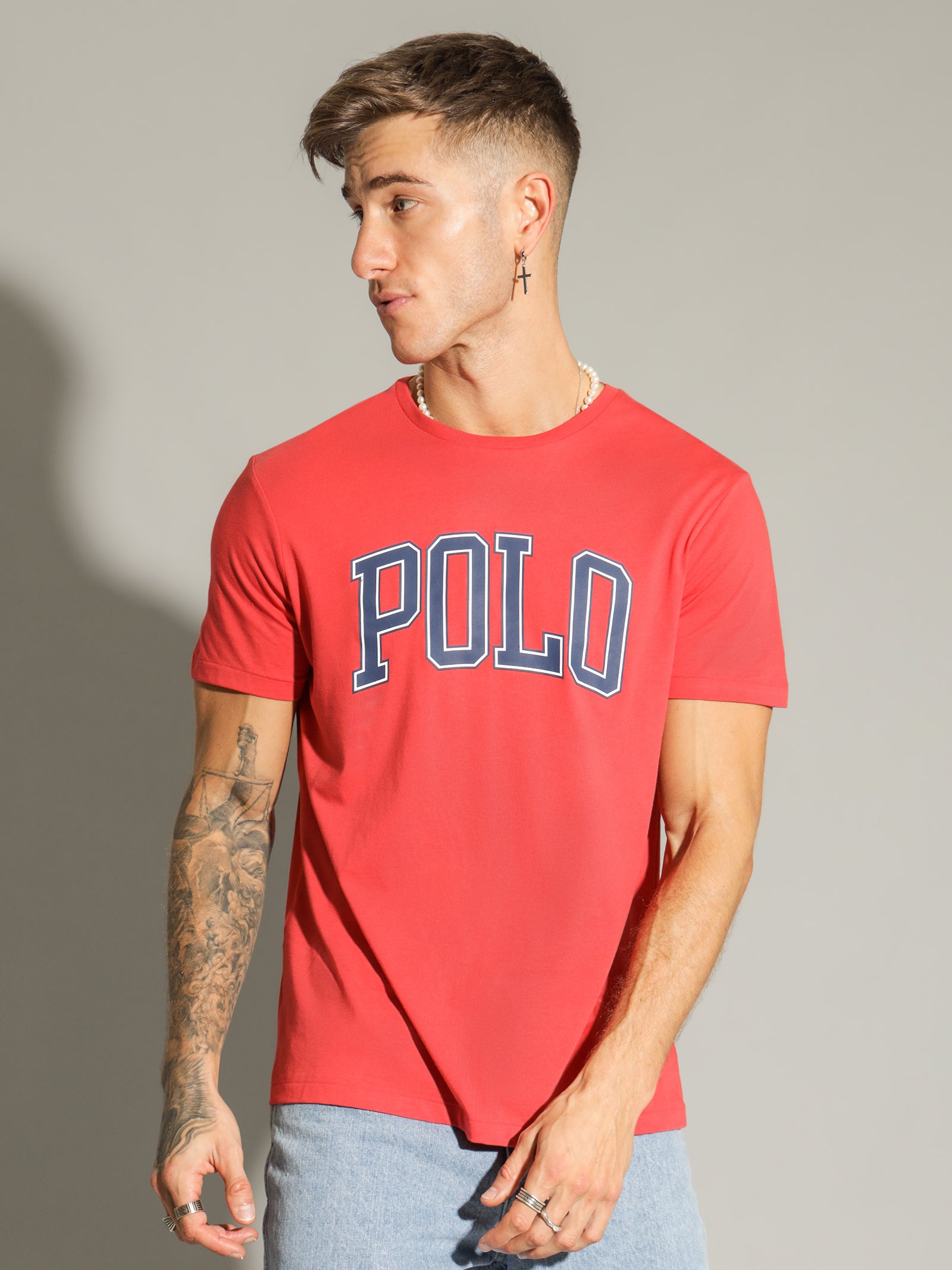 Arch Logo T-Shirt in Starboard Red