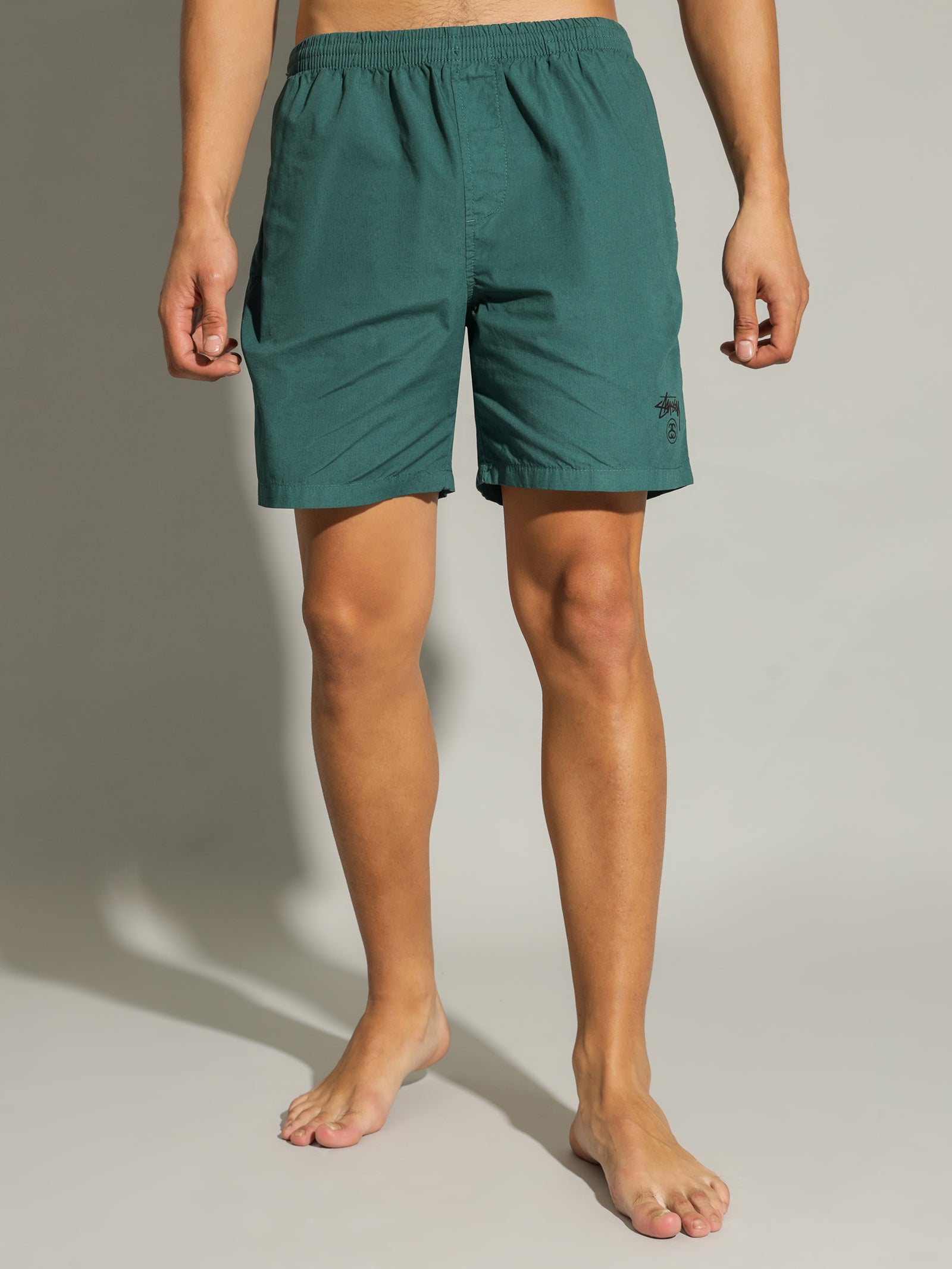 Basic Stock Beach Shorts in Ocean