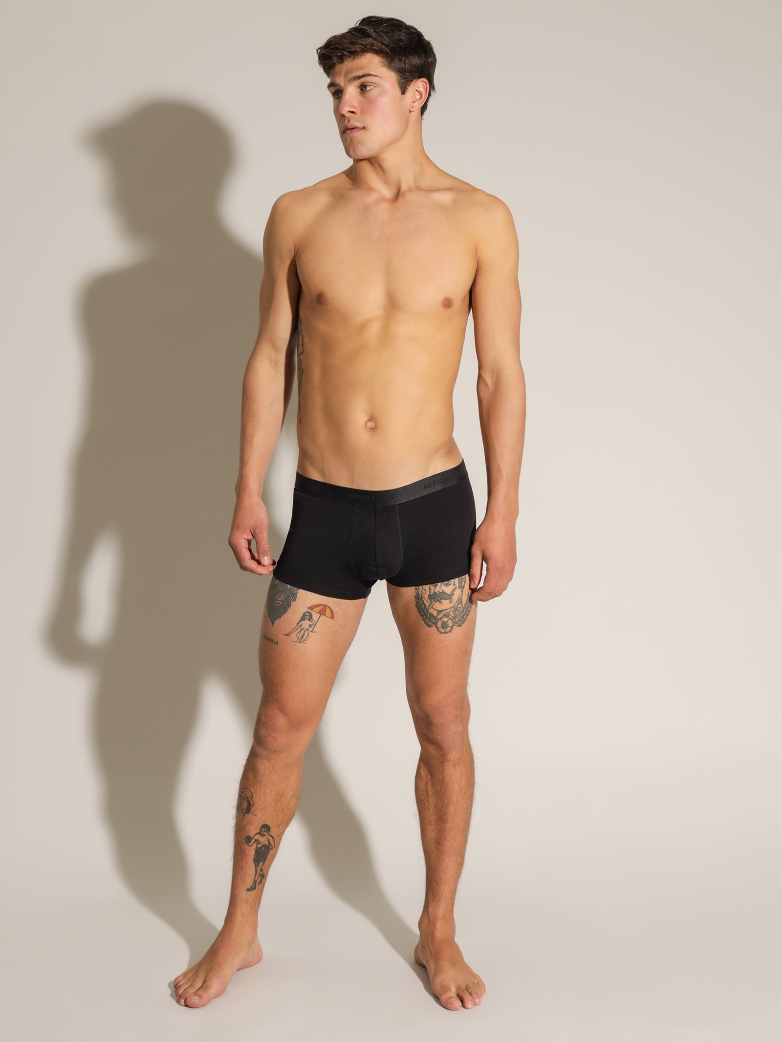 3 Pairs of Low-Rise Classic Trunks in Black