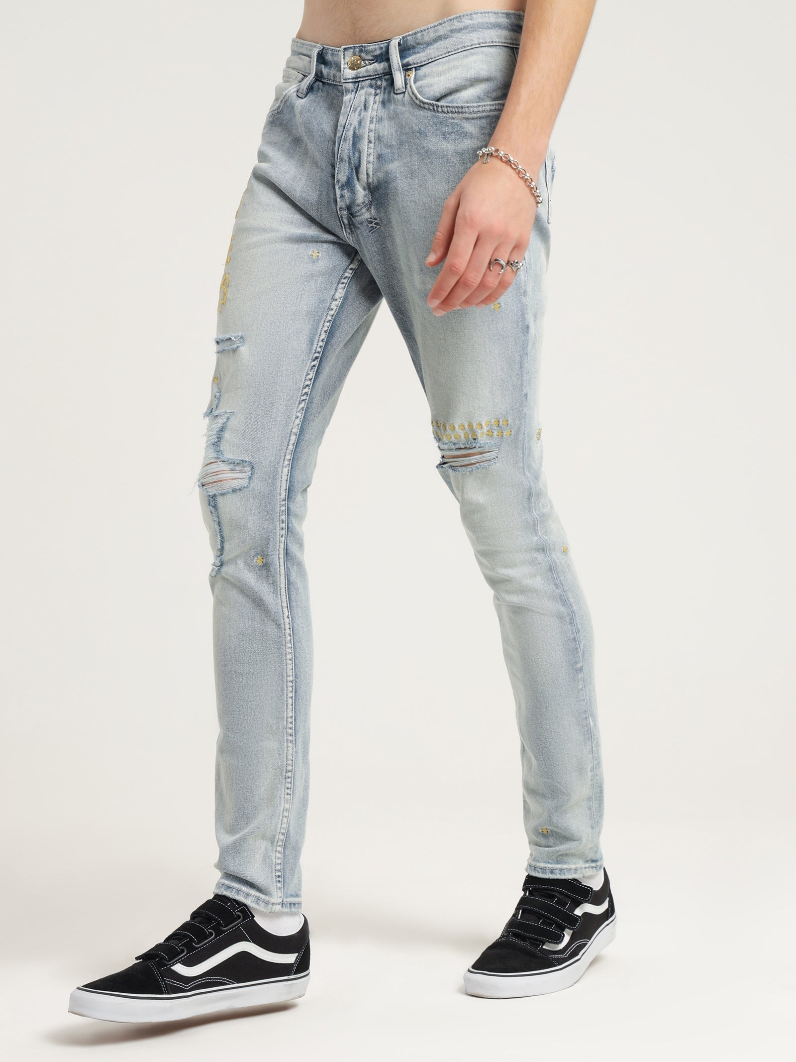 23 Van Winkle Skinny Jeans in Mid Blue