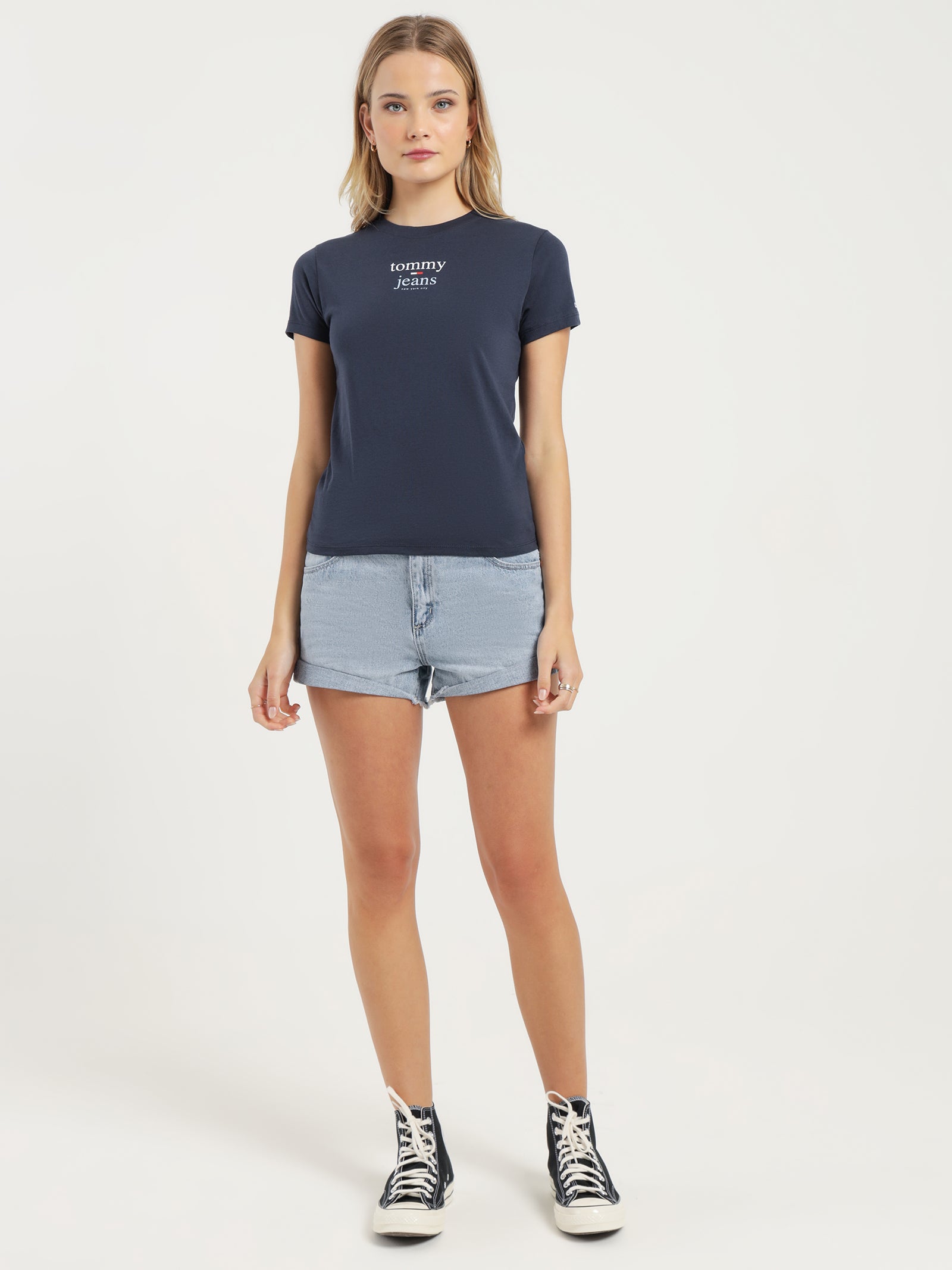 Baby Essential Logo Short Sleeve Top in Navy