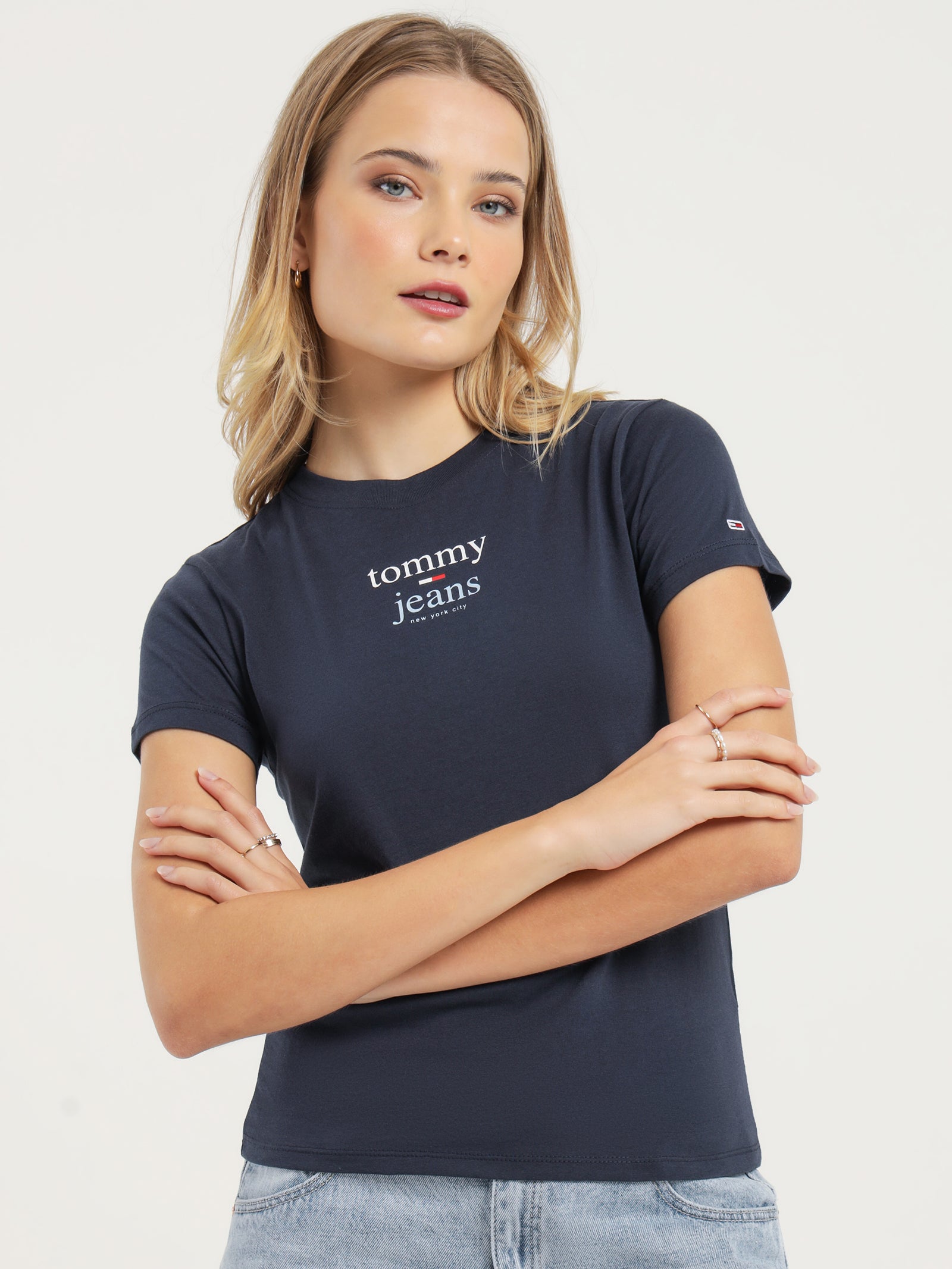 Baby Essential Logo Short Sleeve Top in Navy