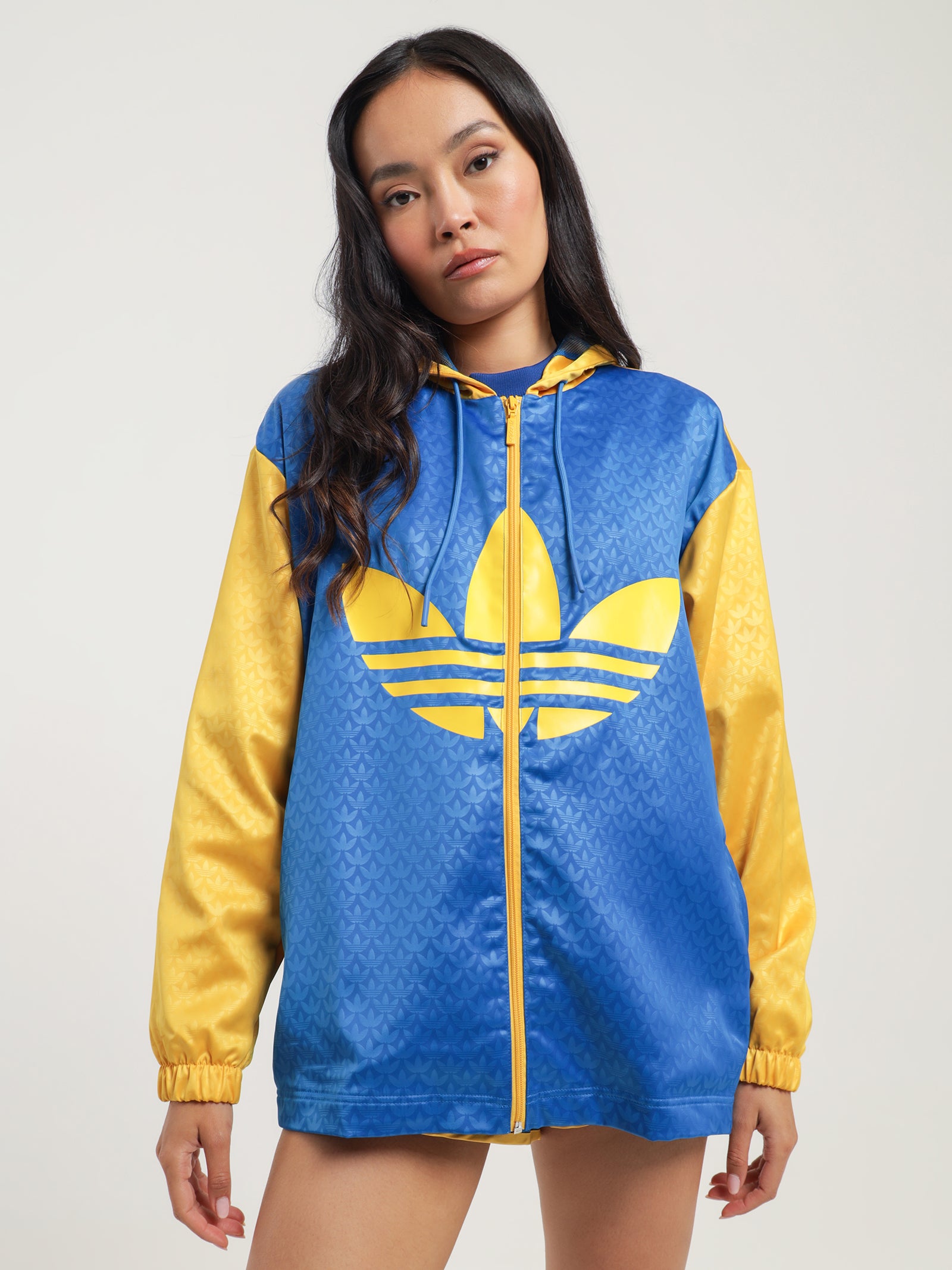 ADICOLOR 70s Heritage Now Colorblock Windbreaker in Blue Bird