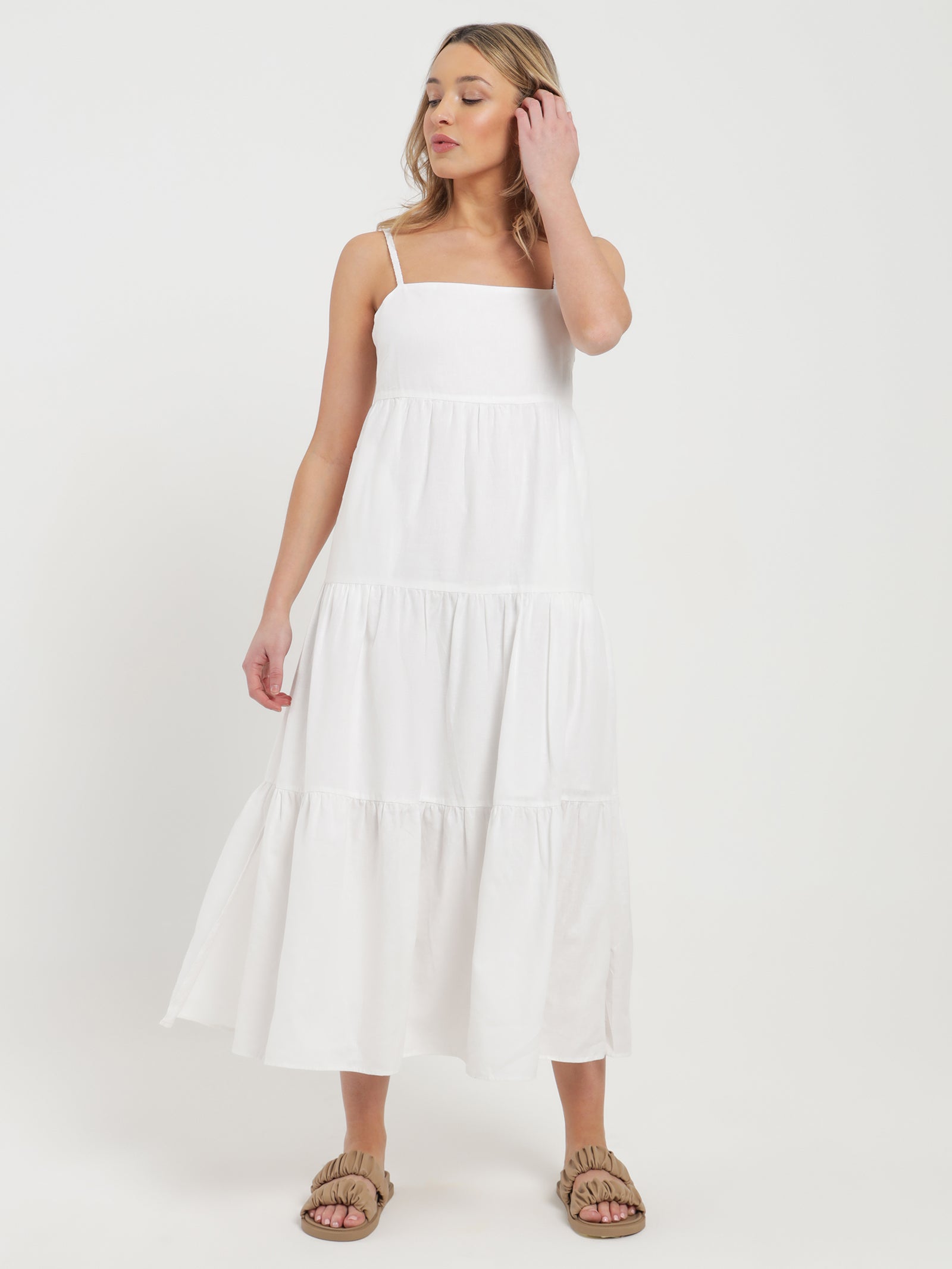 Austin Midi Dress in White