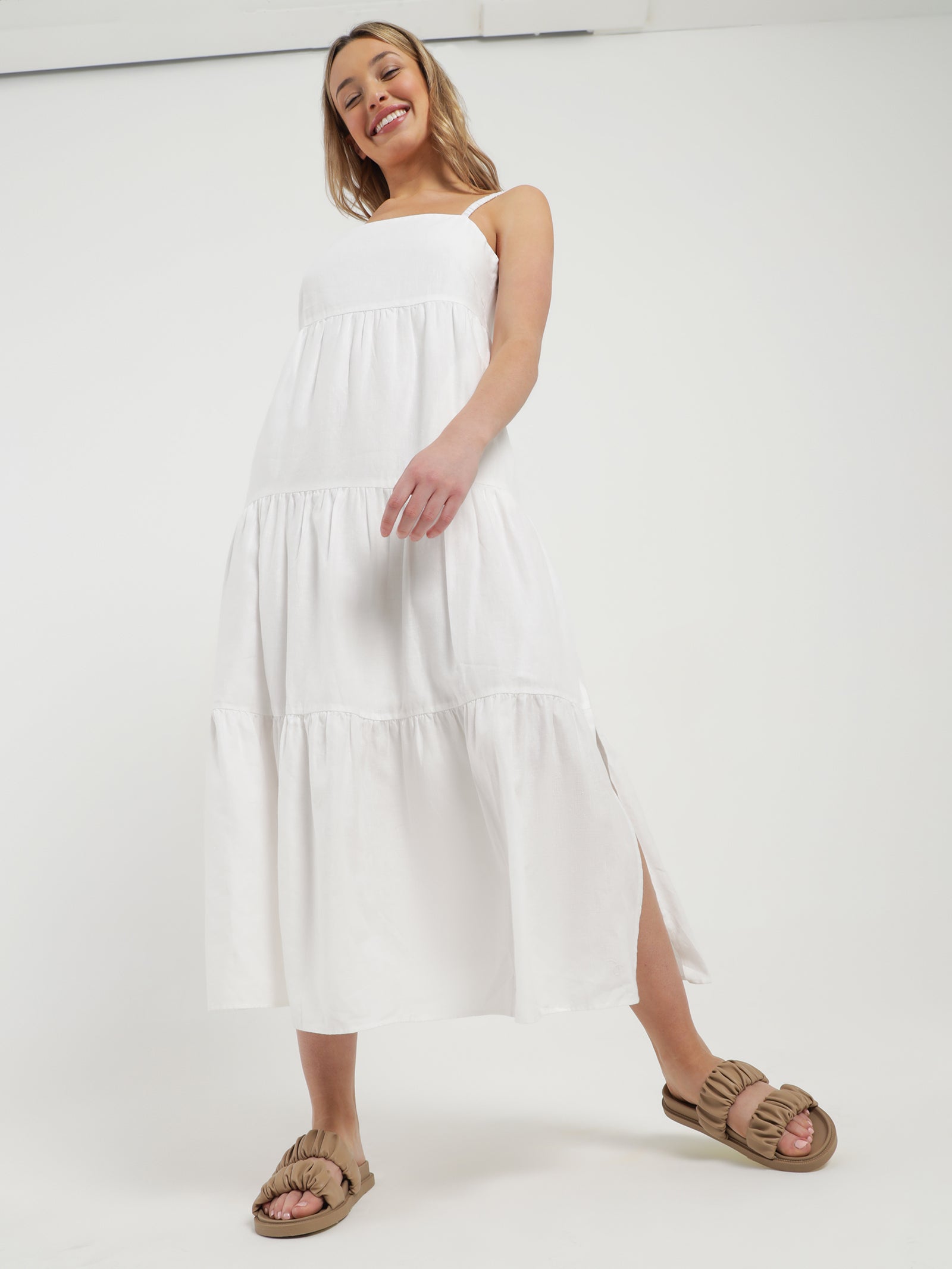 Austin Midi Dress in White