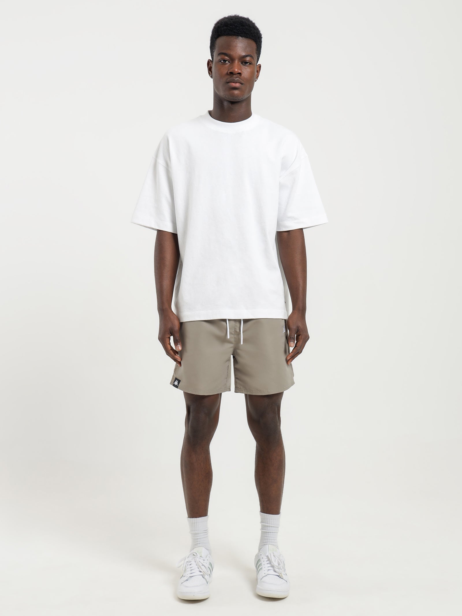 Authentic Hylon Shorts in Grey & White