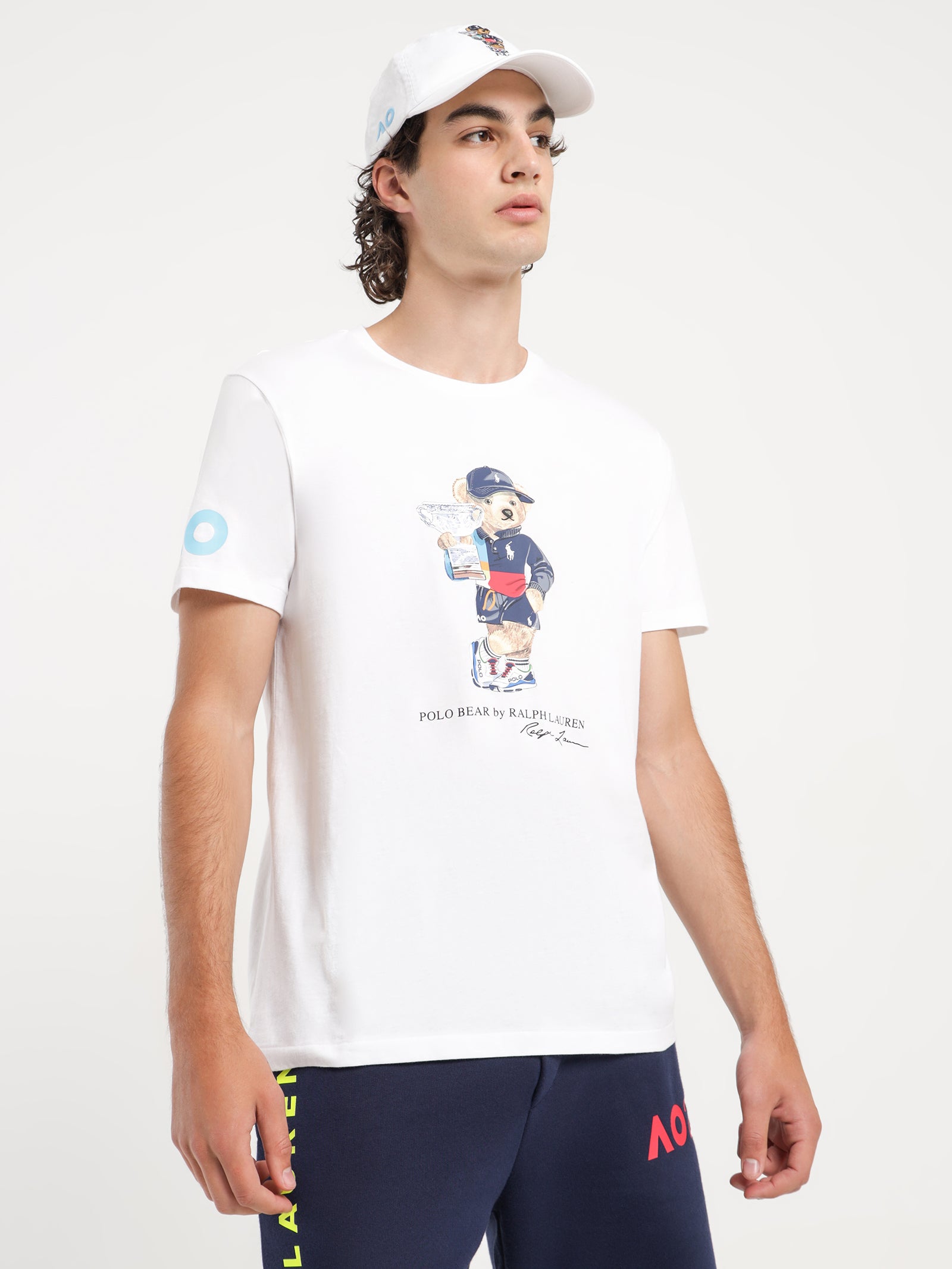 AO Short Sleeve Polo Bear T-Shirt in White