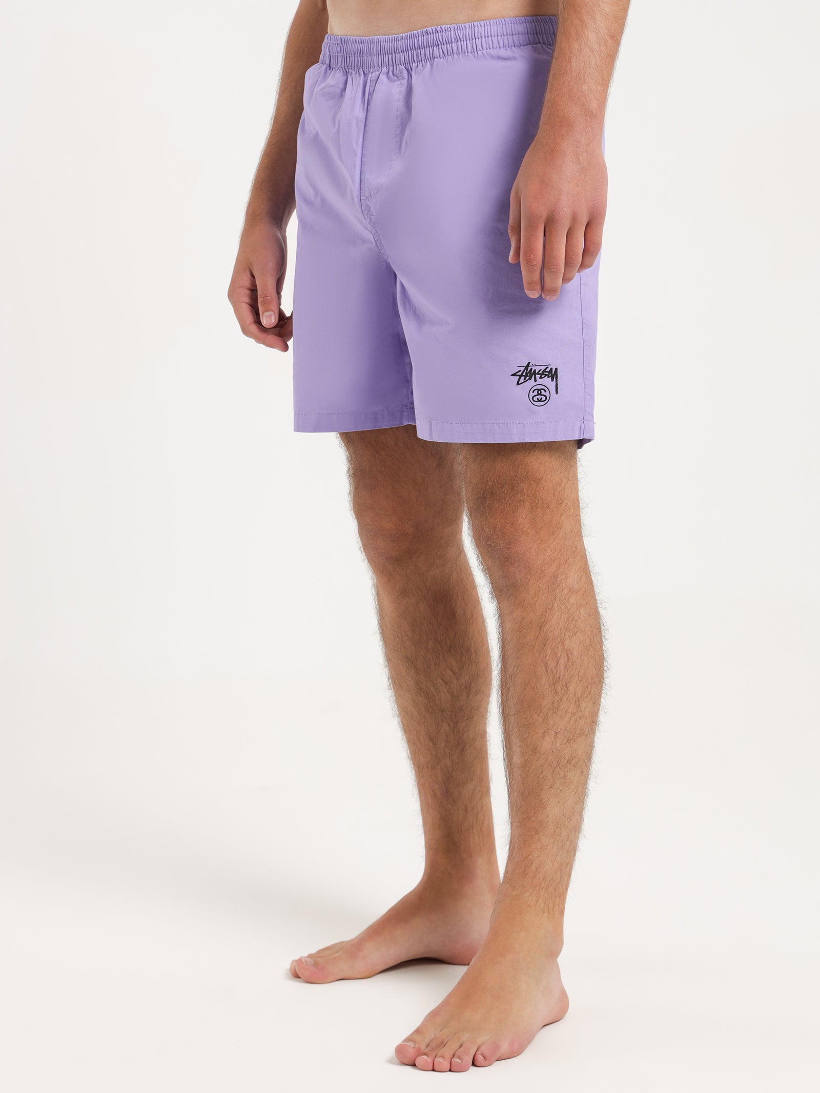 Basic Stock Beach Shorts in Violet