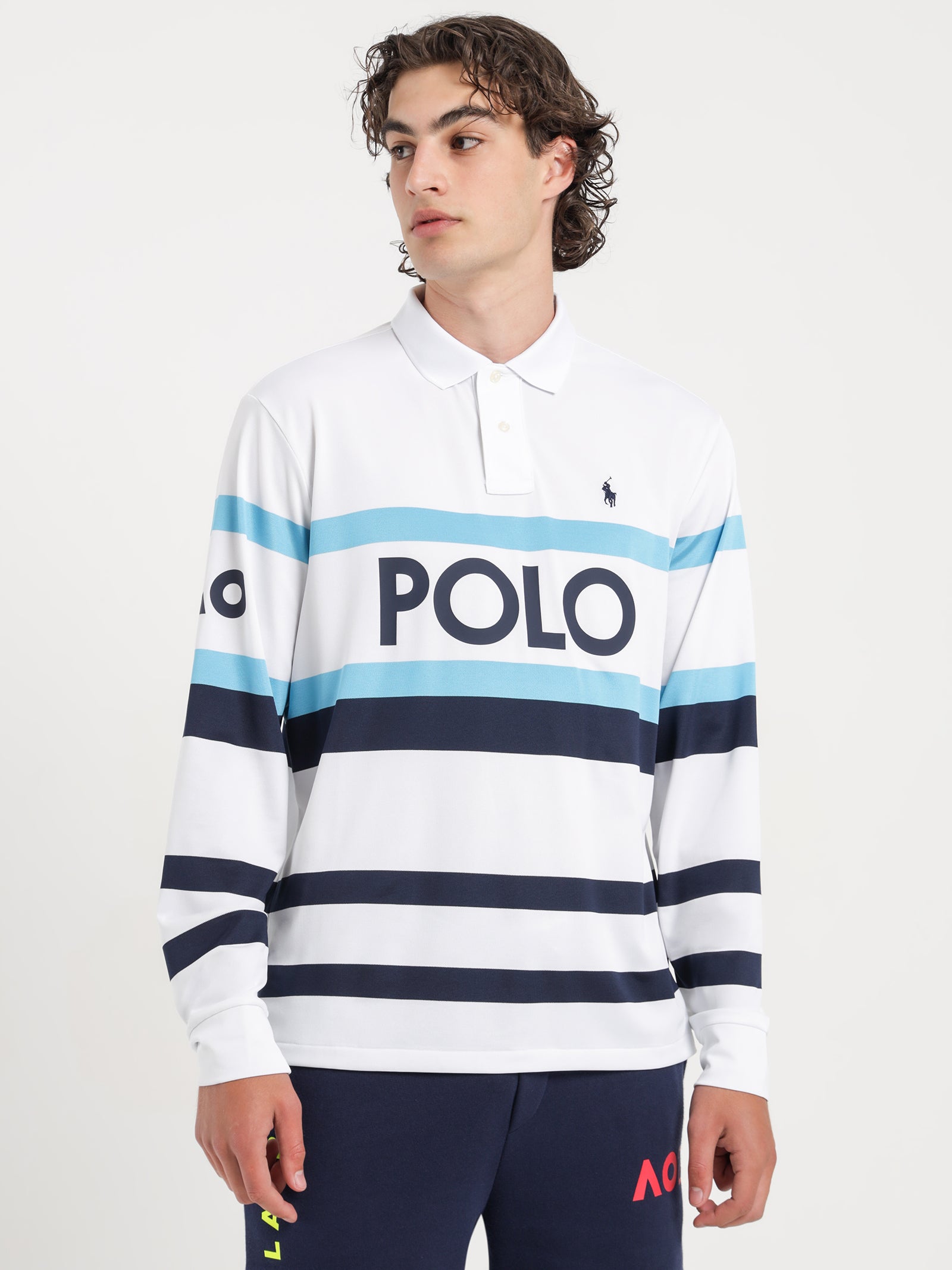 AO Long Sleeve Polo Shirt in White