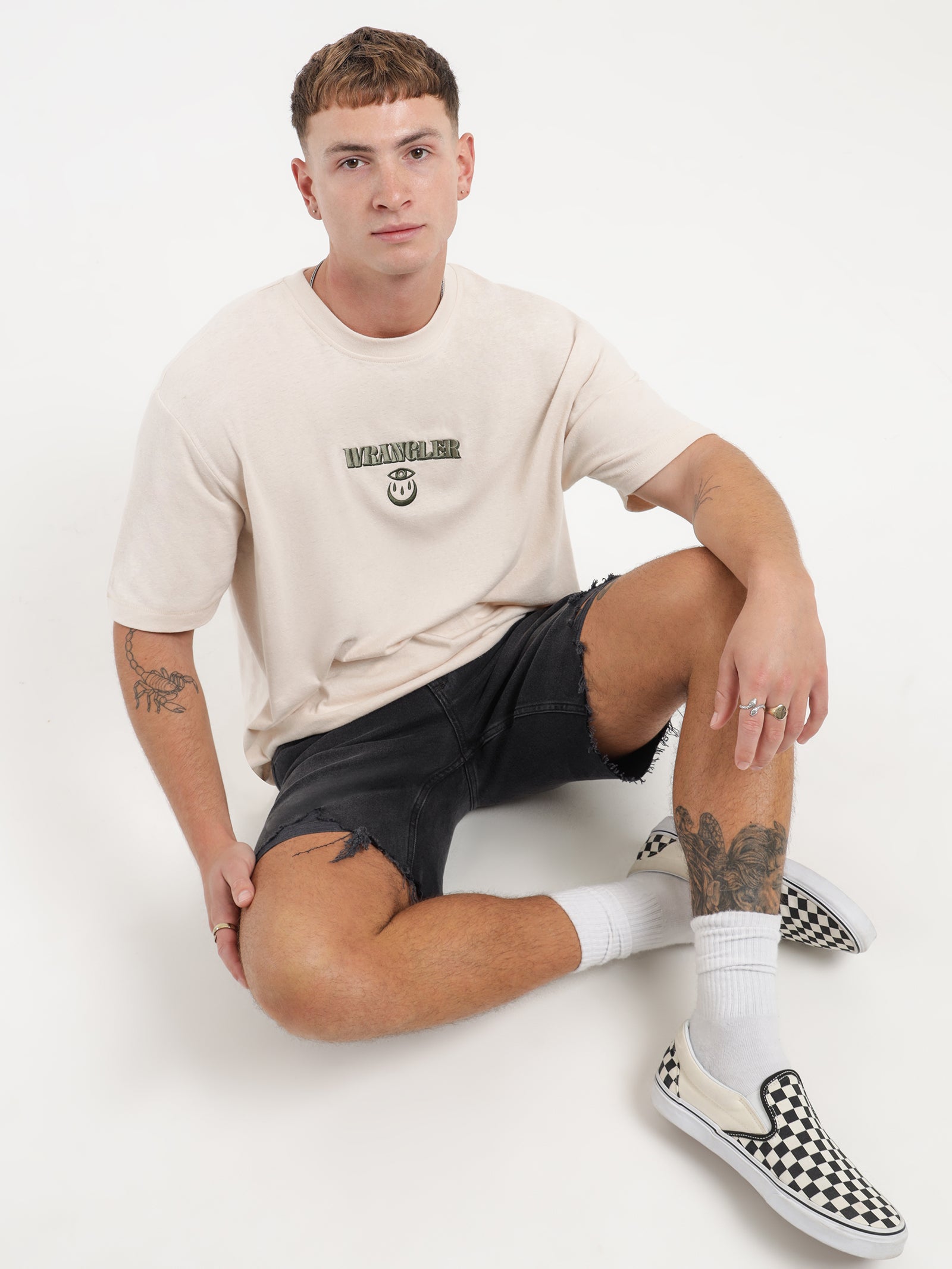 Baggy Hemp T-Shirt in Ecru White