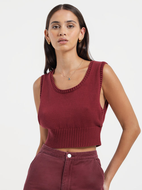 Ember Knit Tank in Brick - Glue Store