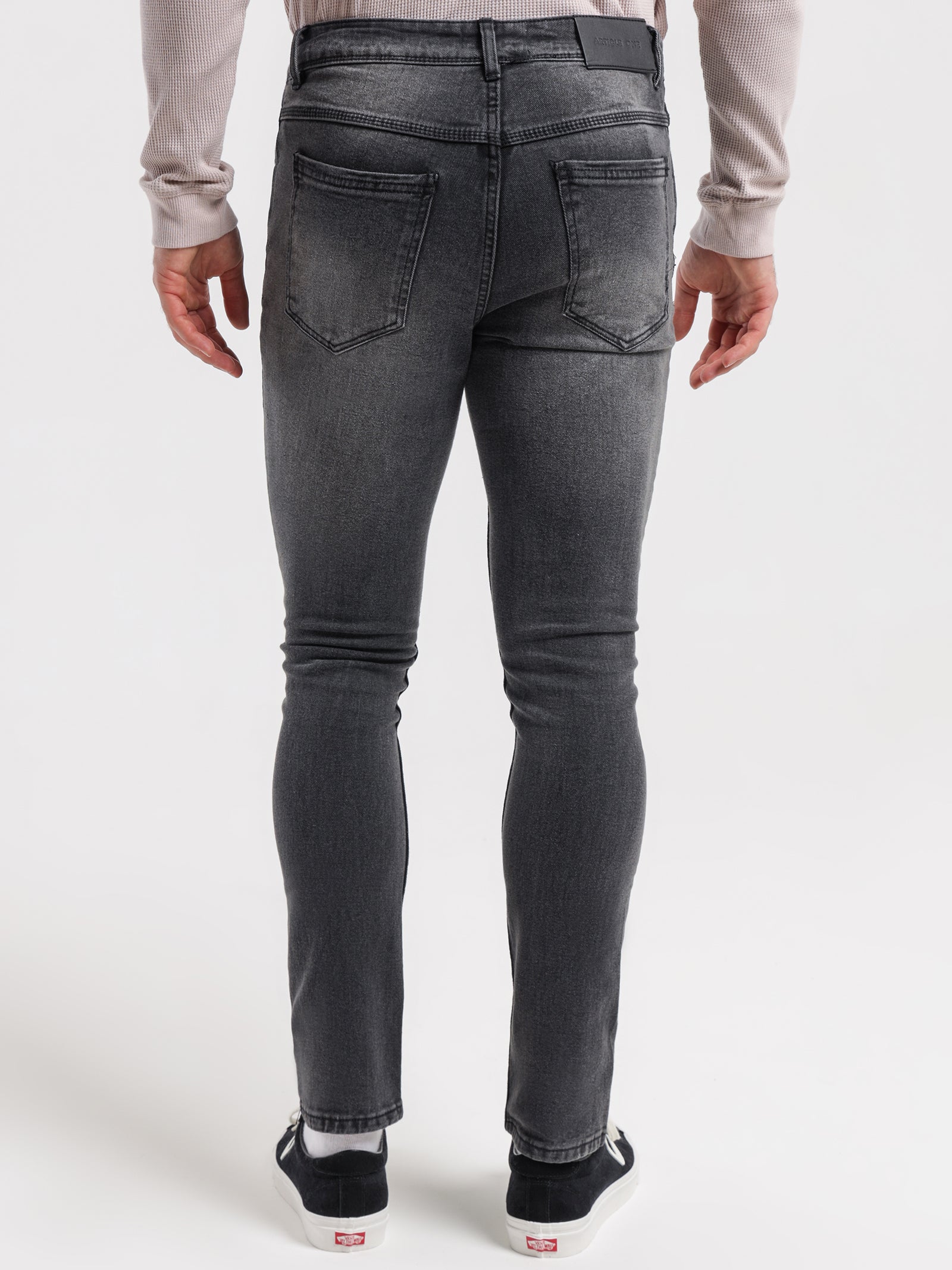 Zane Skinny Denim Jeans in Washed Black - Glue Store