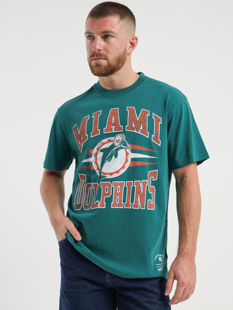 Starter Heathered Gray Miami Dolphins Prime Time Logo T-Shirt