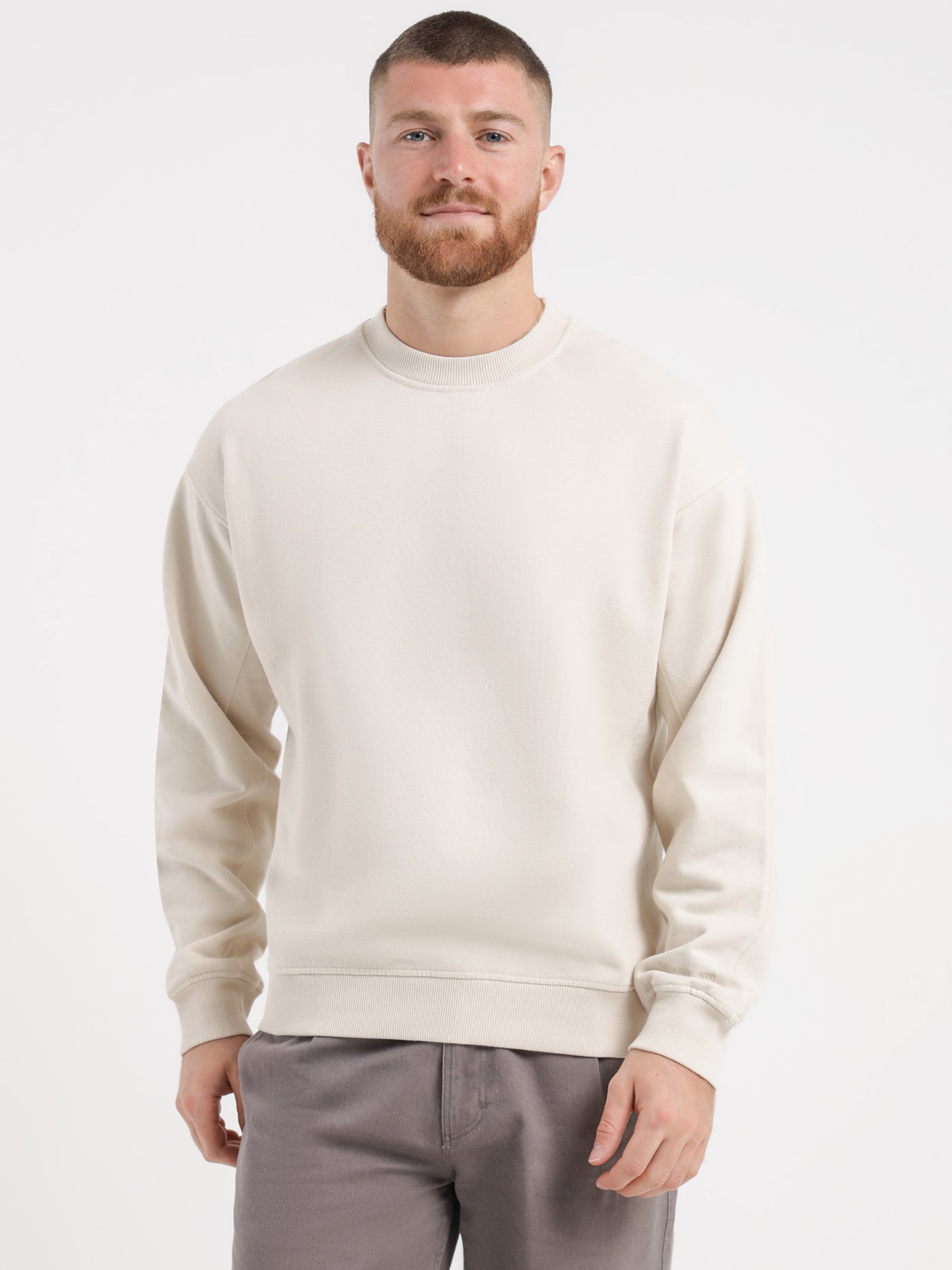 Fabian Crew Sweater in Bone - Glue Store