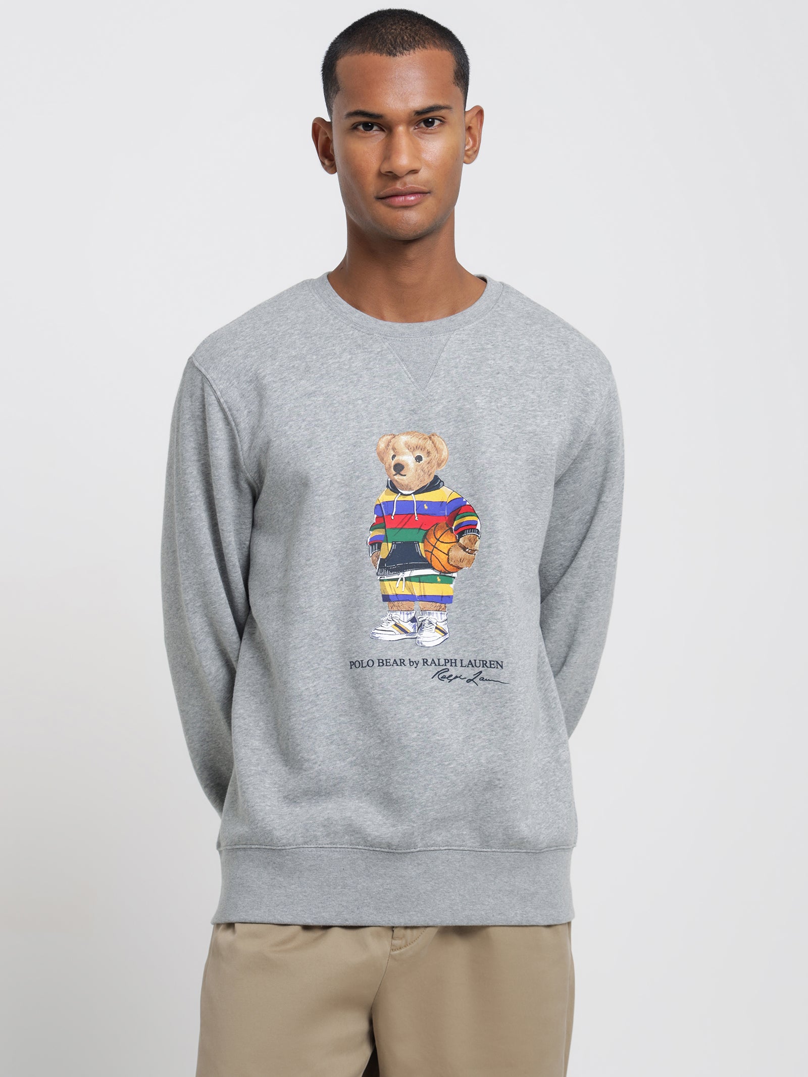 Active Bear Crew Sweat in Andover Heather Grey