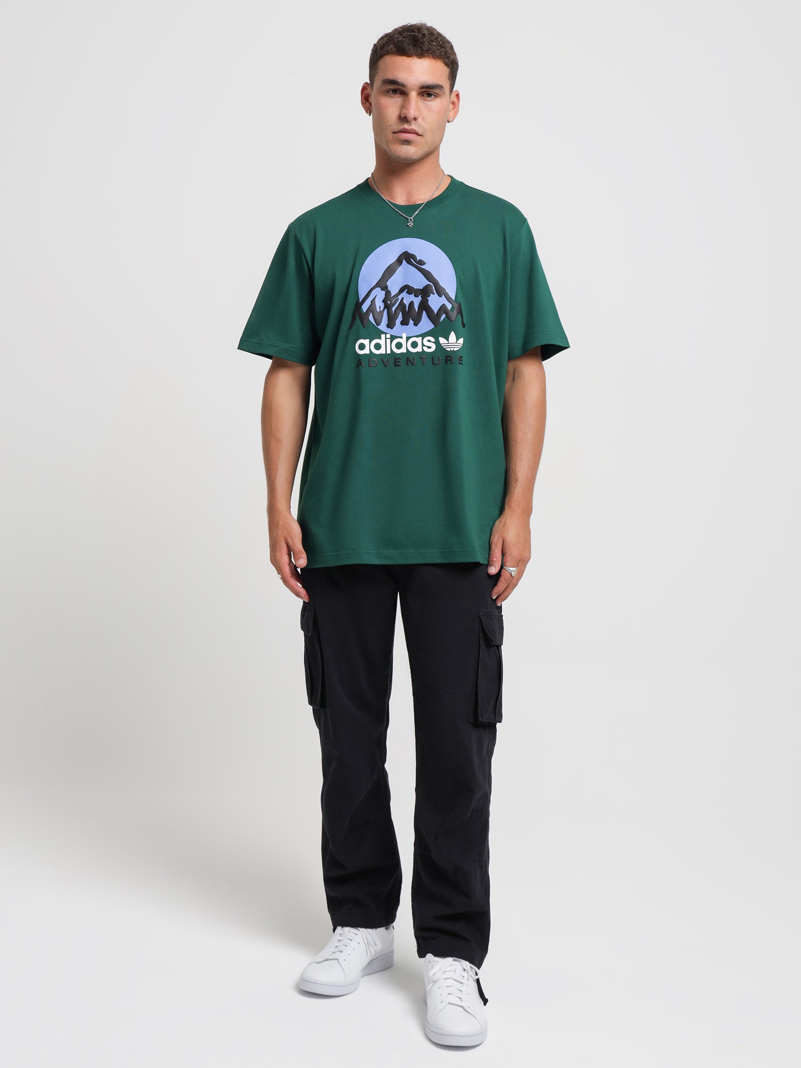 Adventure Mountain Front T-Shirt in Dark Green