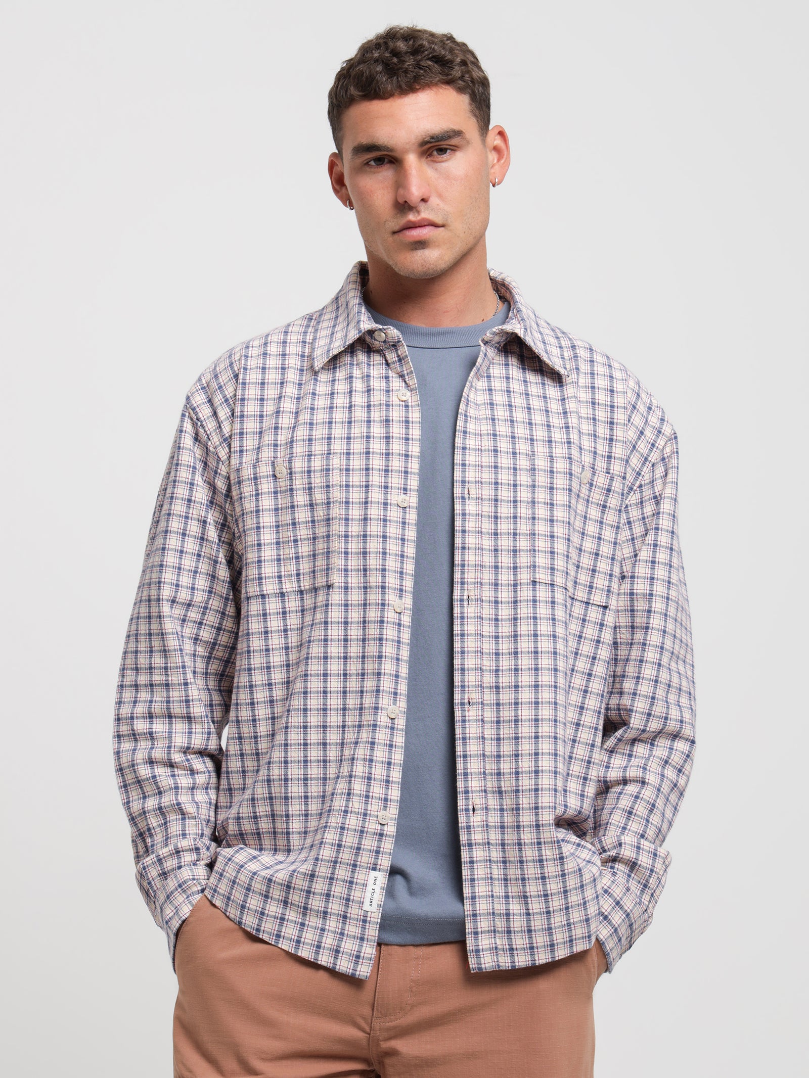 Bailey Long Sleeve Shirt in Indigo Plaid