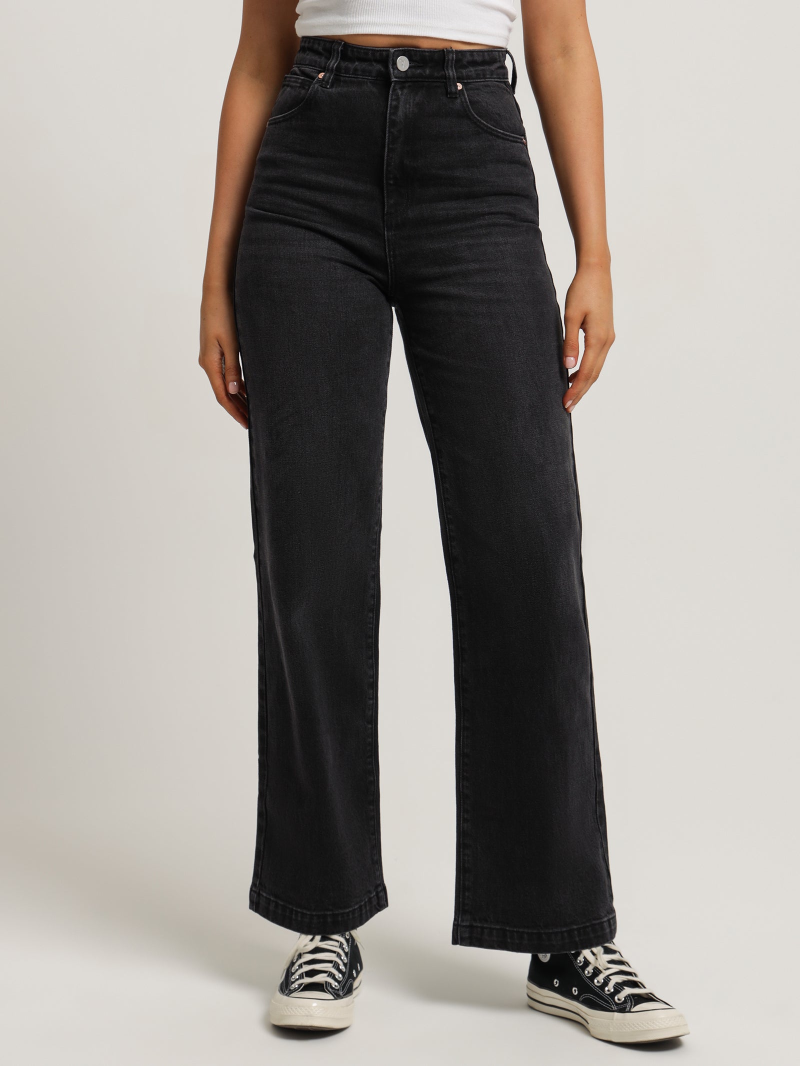 A 94 High & Wide Patti Jeans in Black