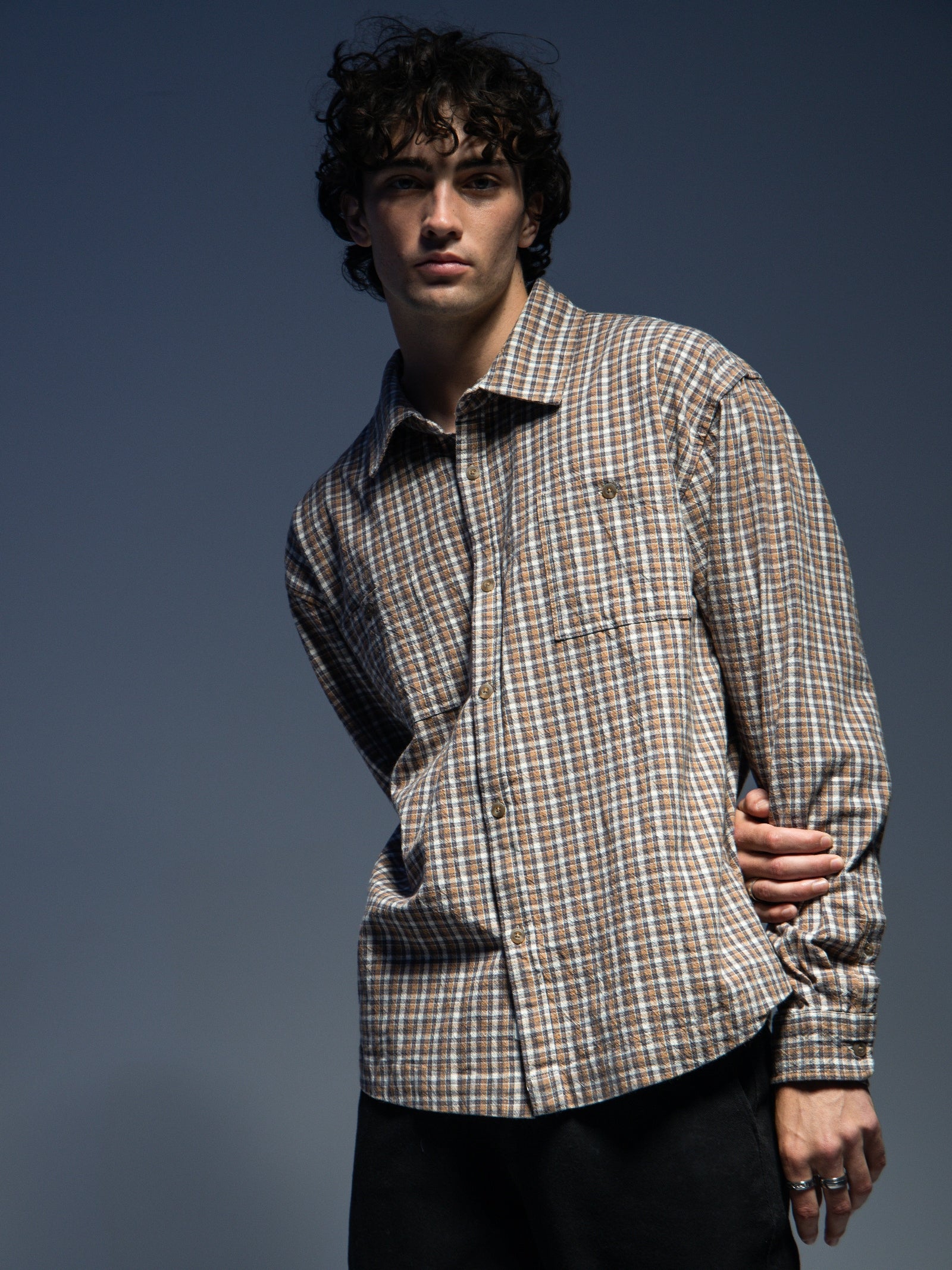 Bailey Long Sleeve Shirt in Mocha Plaid