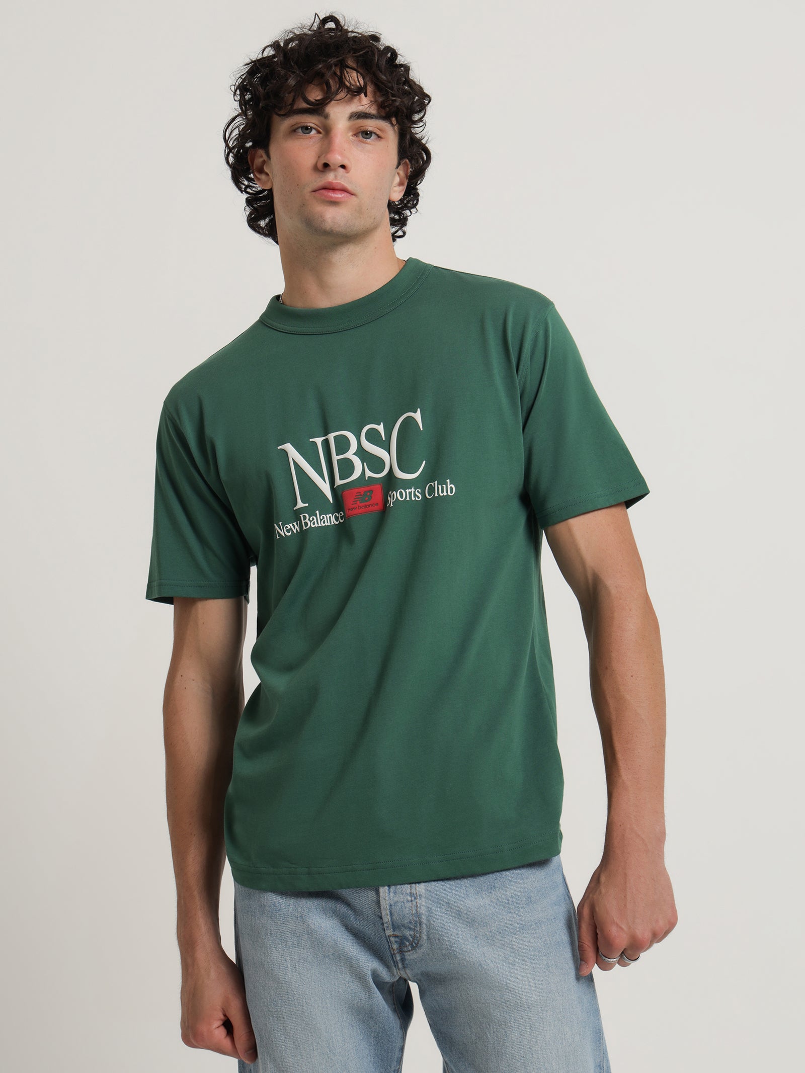 Athletics Sports Club T-Shirt in Bottle Green