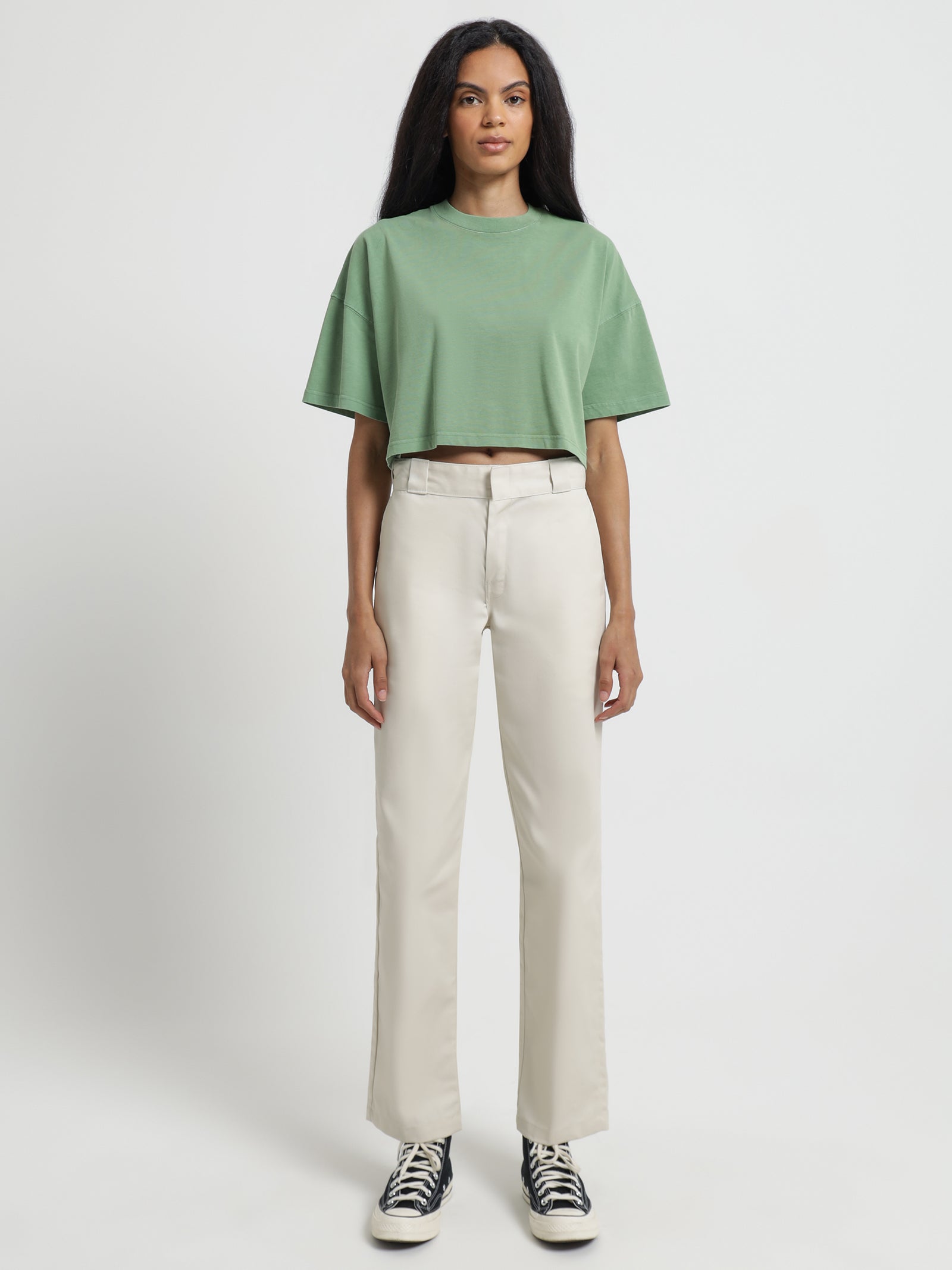 330 Cropped T-Shirt in Jade Green