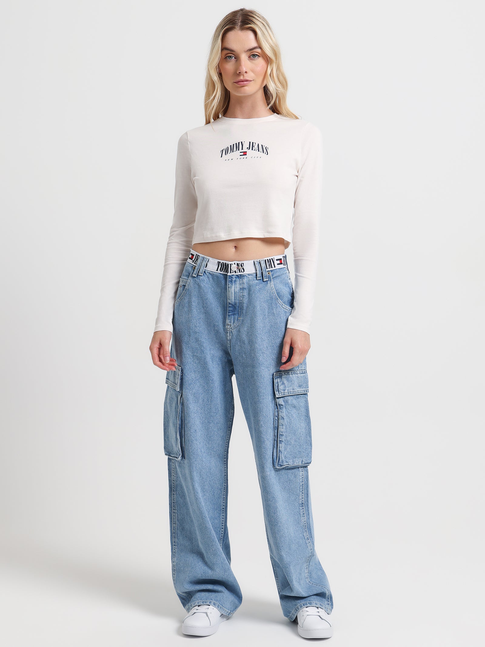 Archive Low Rise Baggy Cargo Jeans in Denim Light