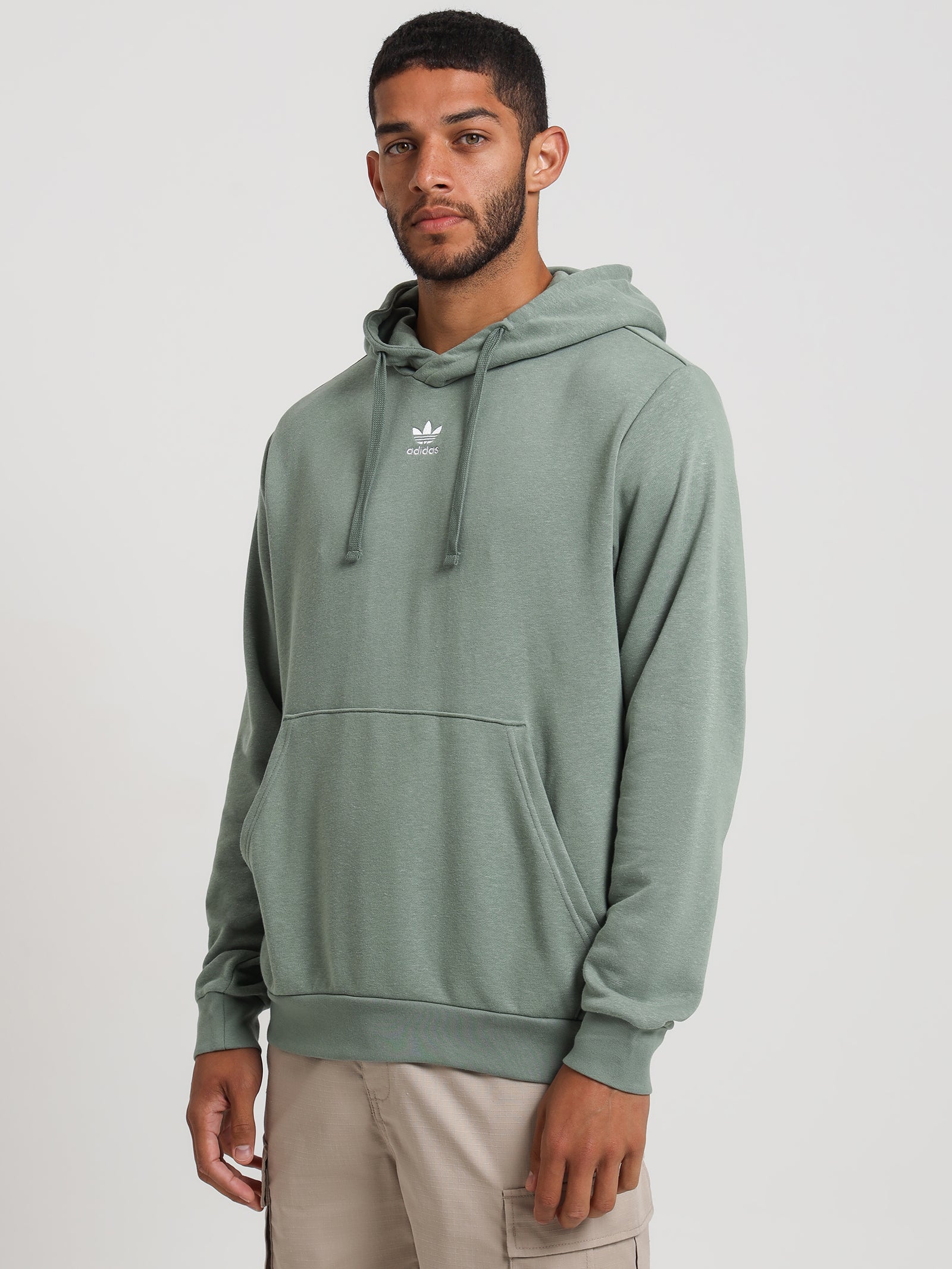 Essentials + Made With Hemp Hoodie in Silver Green - Glue Store