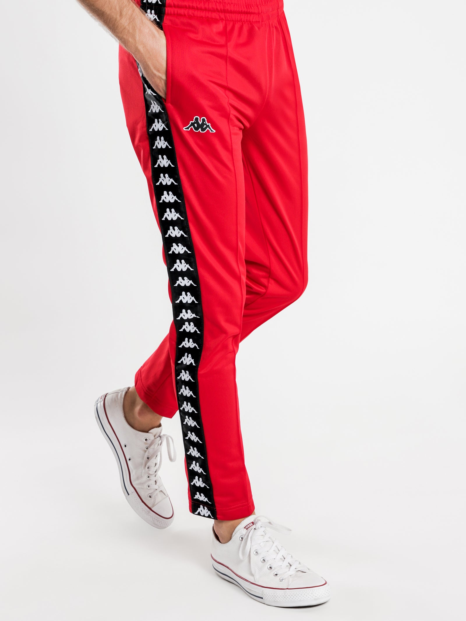 222 Banda Astoria Slim Track Pants in Red & Black