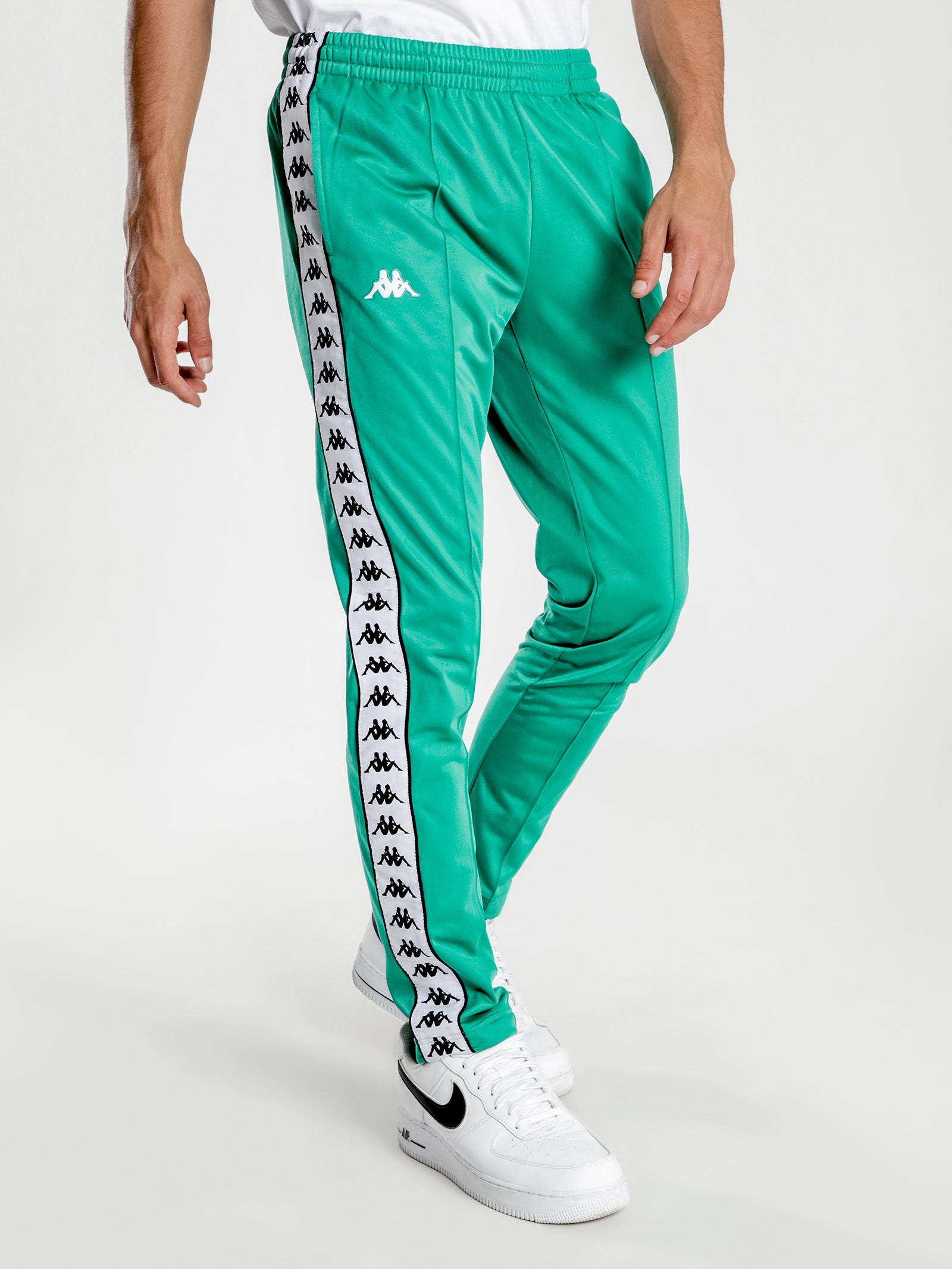 222 Banda Astoria Slim Track Pants in Green & White