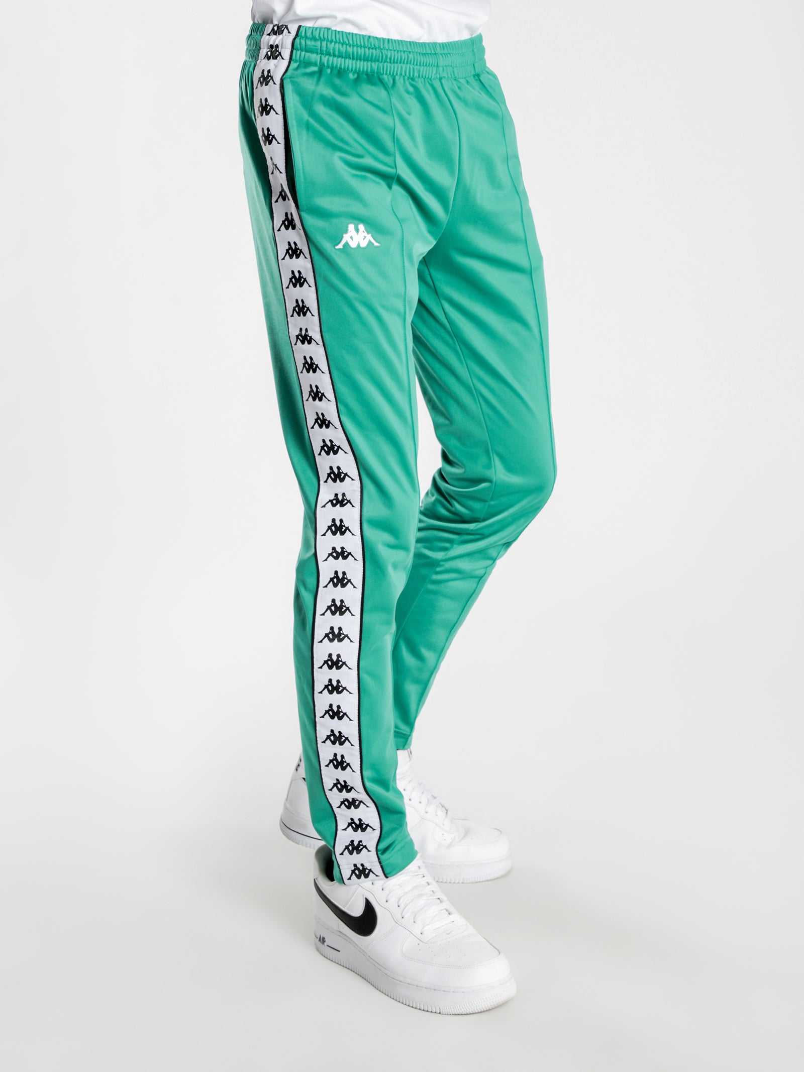 222 Banda Astoria Slim Track Pants in Green & White